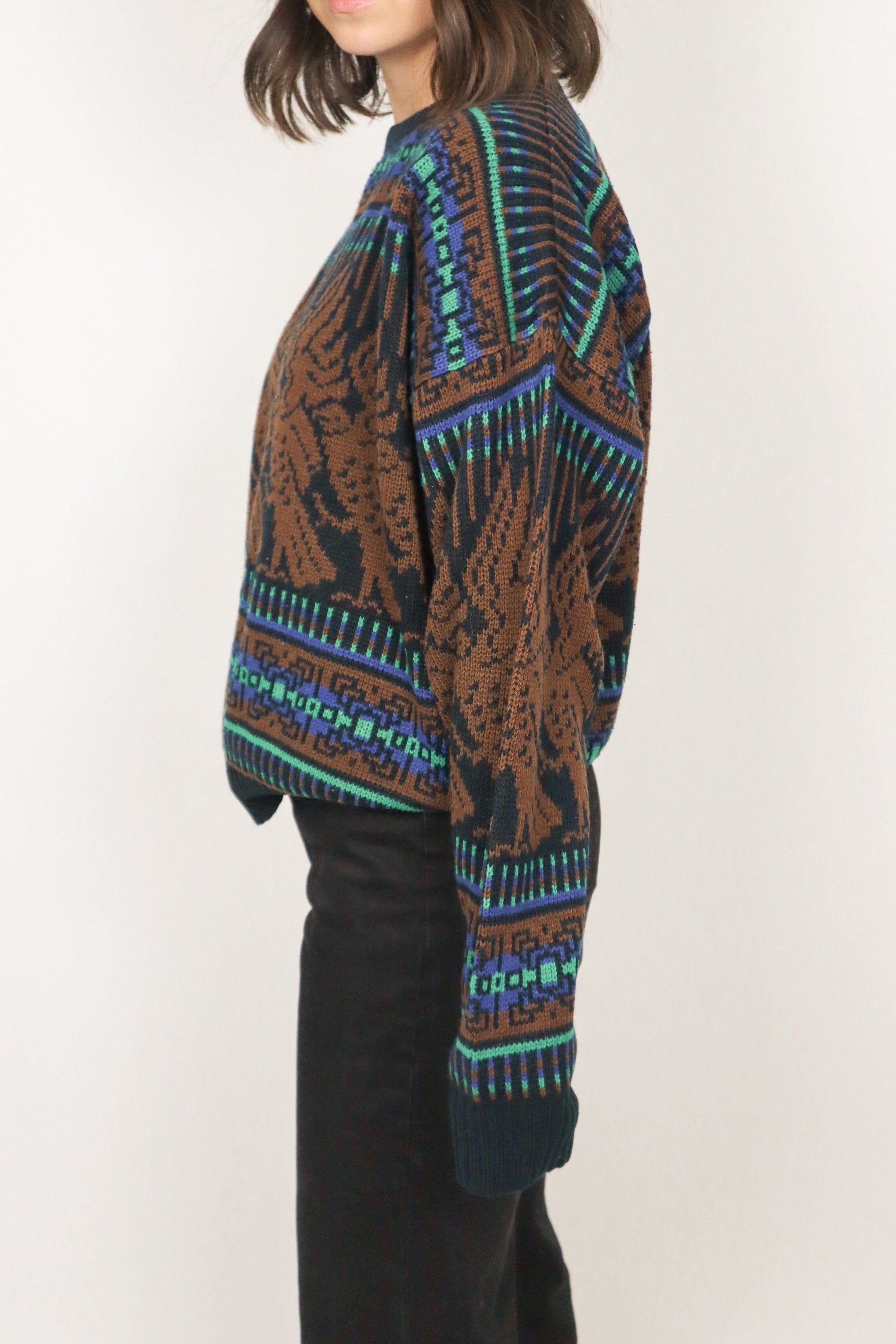 Made in Korea x Vintage x Patterned Knit (M)