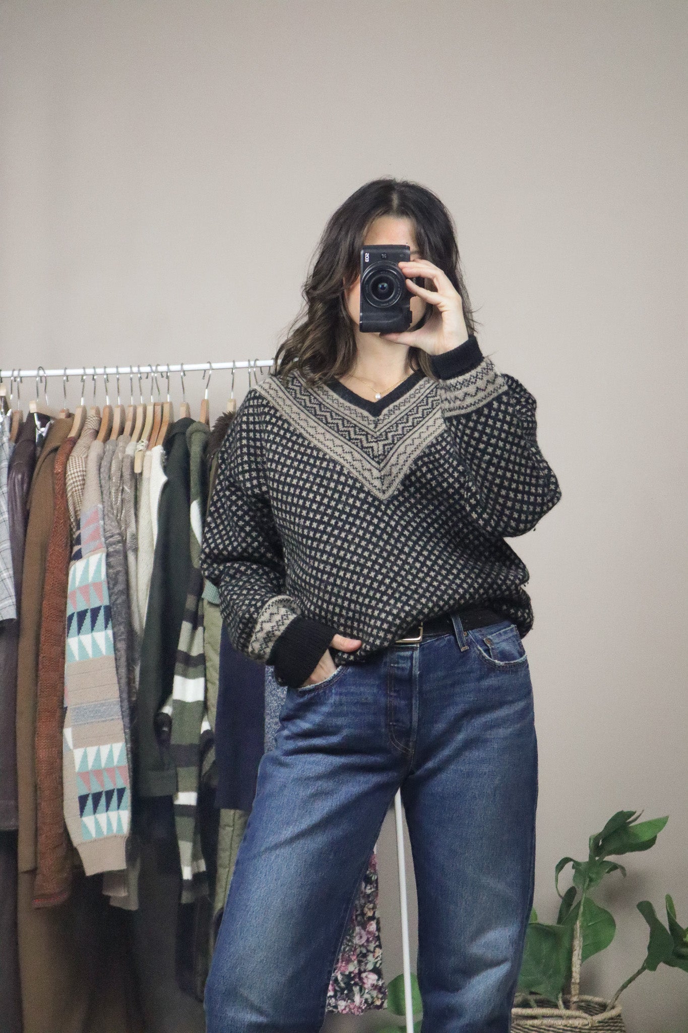 Vintage x Wool Patterned Knit (M)