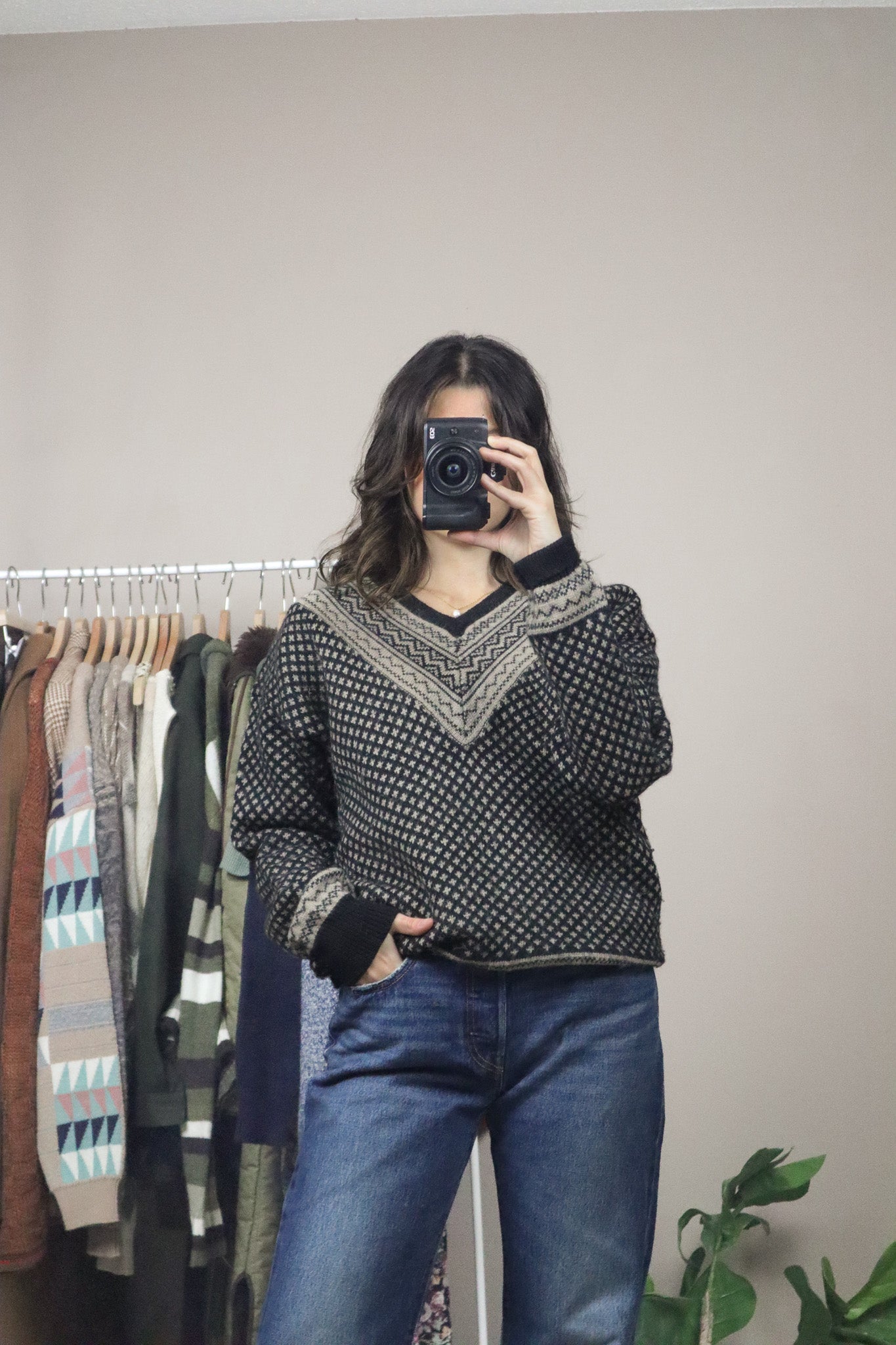 Vintage x Wool Patterned Knit (M)