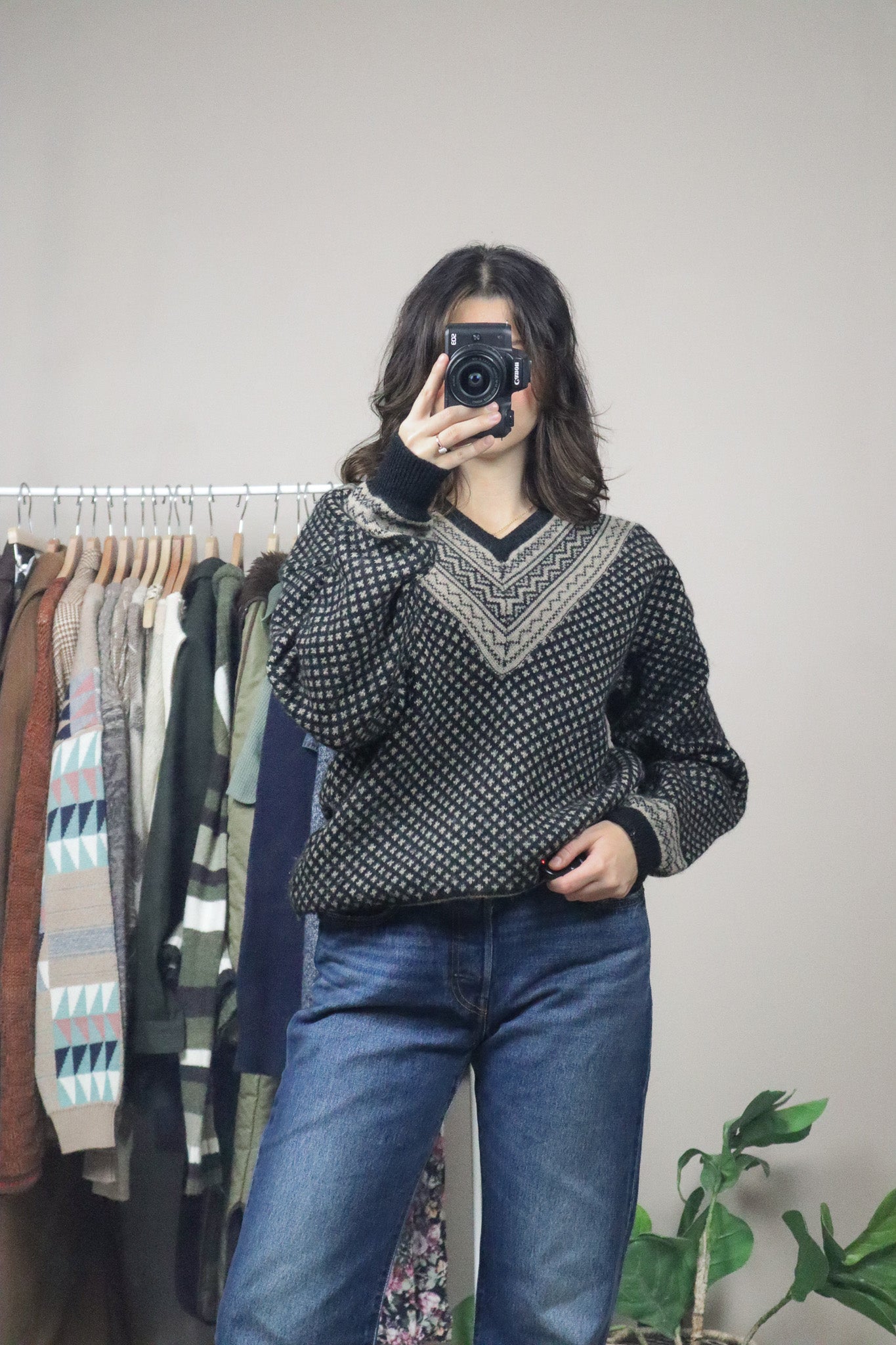 Vintage x Wool Patterned Knit (M)