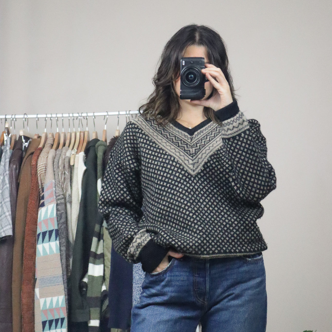Vintage x Wool Patterned Knit (M)