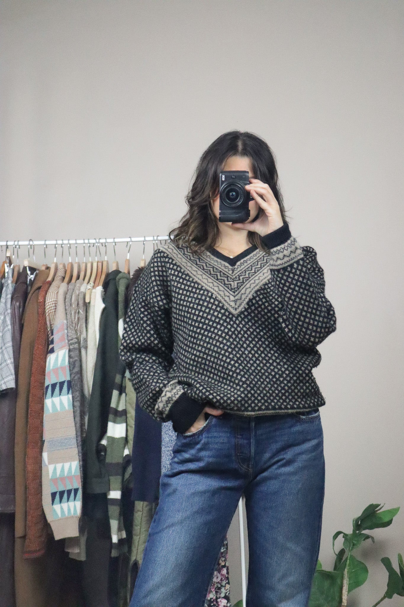 Vintage x Wool Patterned Knit (M)