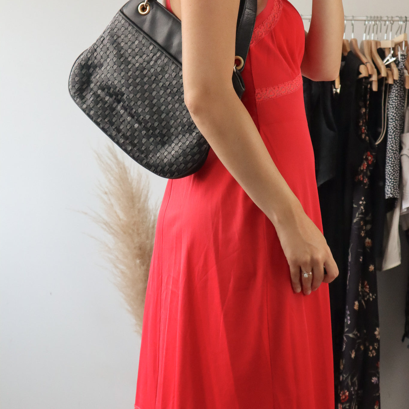 Vintage x Leather Woven Purse