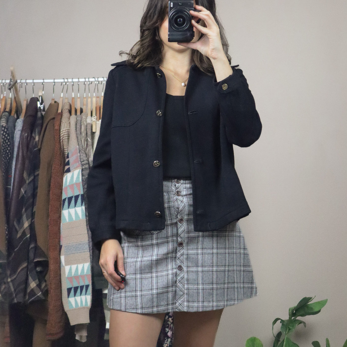 Vintage x Wool Cropped Jacket (XS-S)