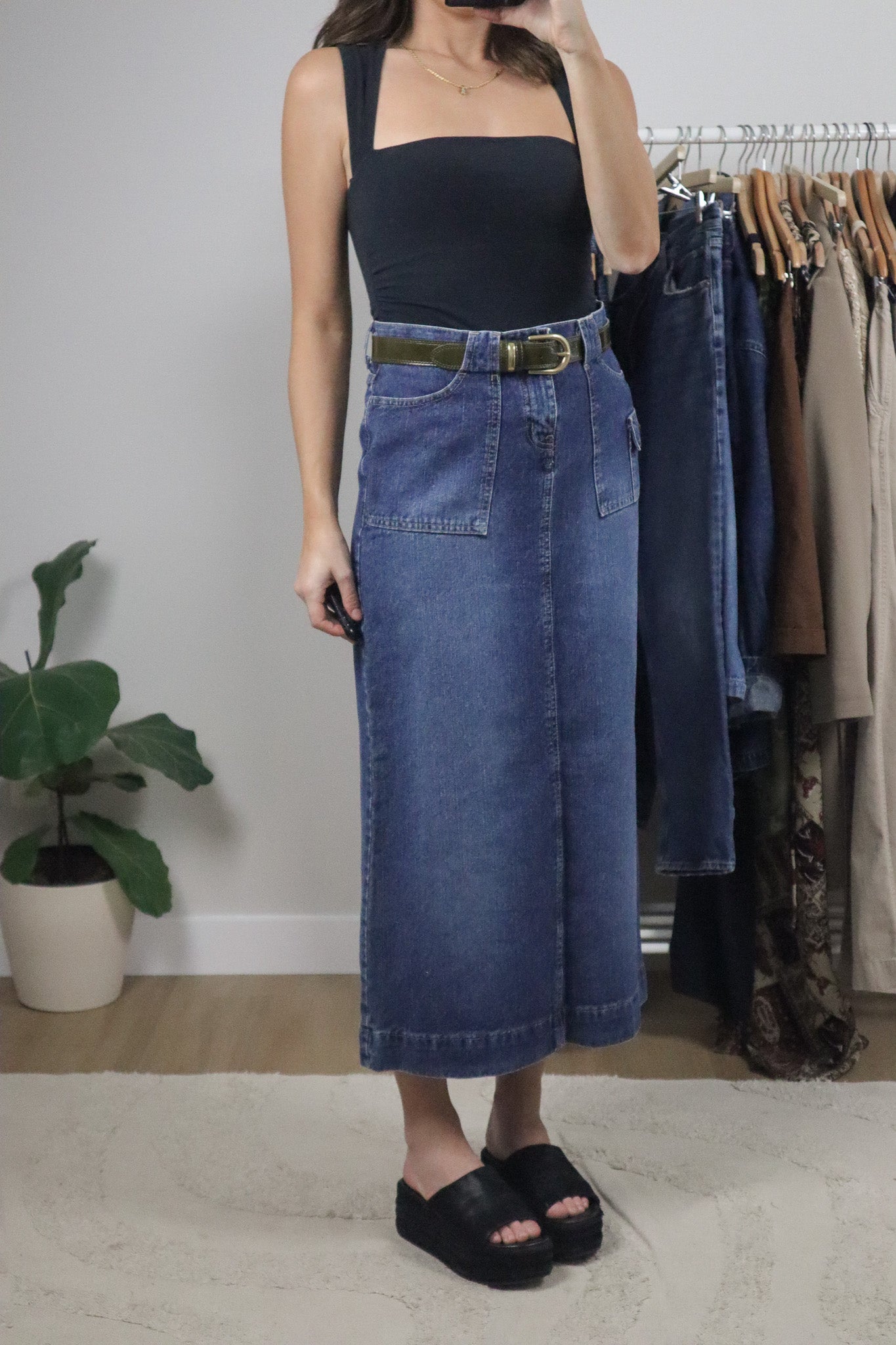 Made in Canada x Vintage x Denim Maxi Skirt (6)