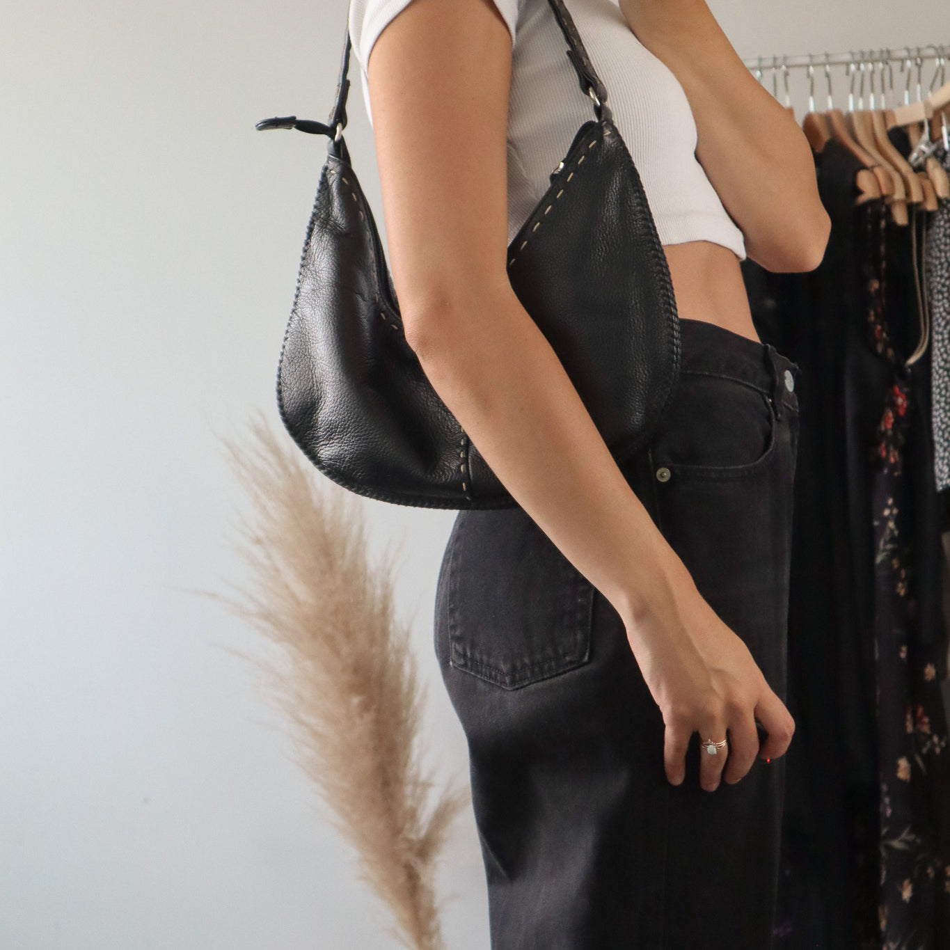 Vintage x Leather Contrast Purse