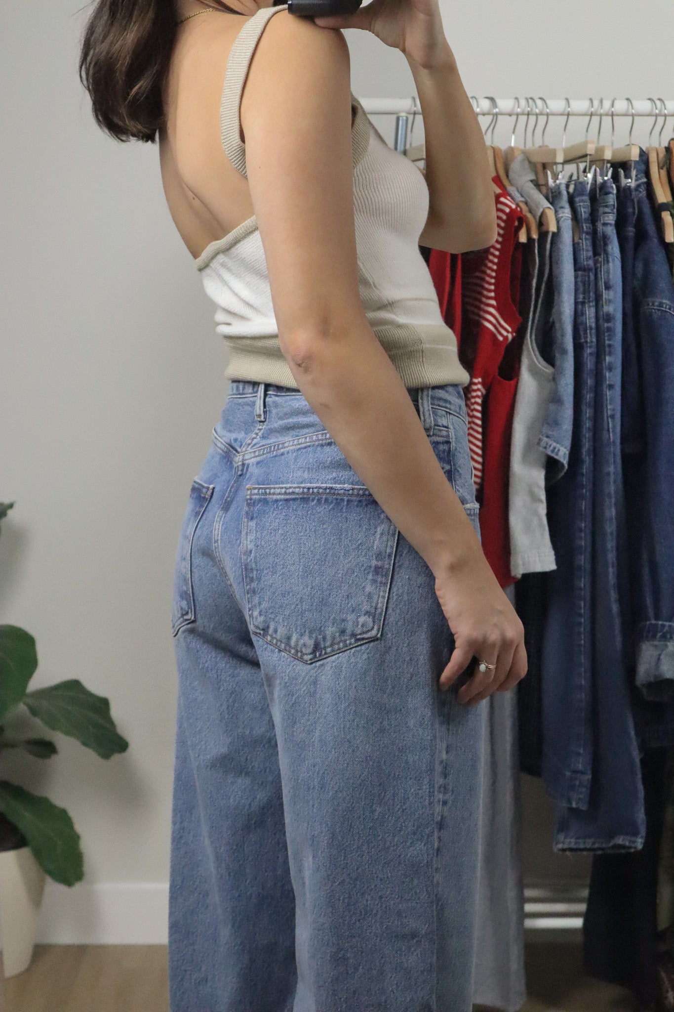 Made in Korea x Vintage x Flower Knit Low Back Tank (M)