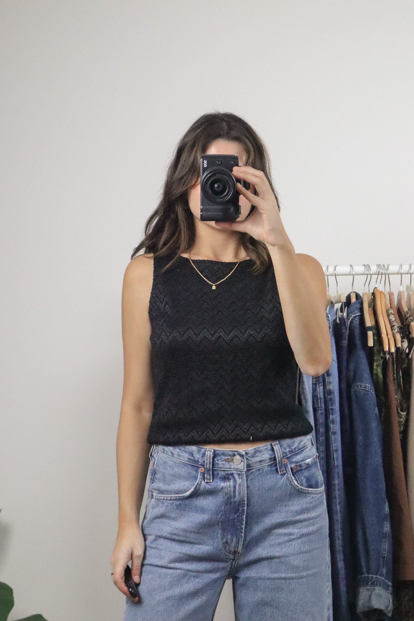 Vintage x High Neck Lace Tank (S/M)