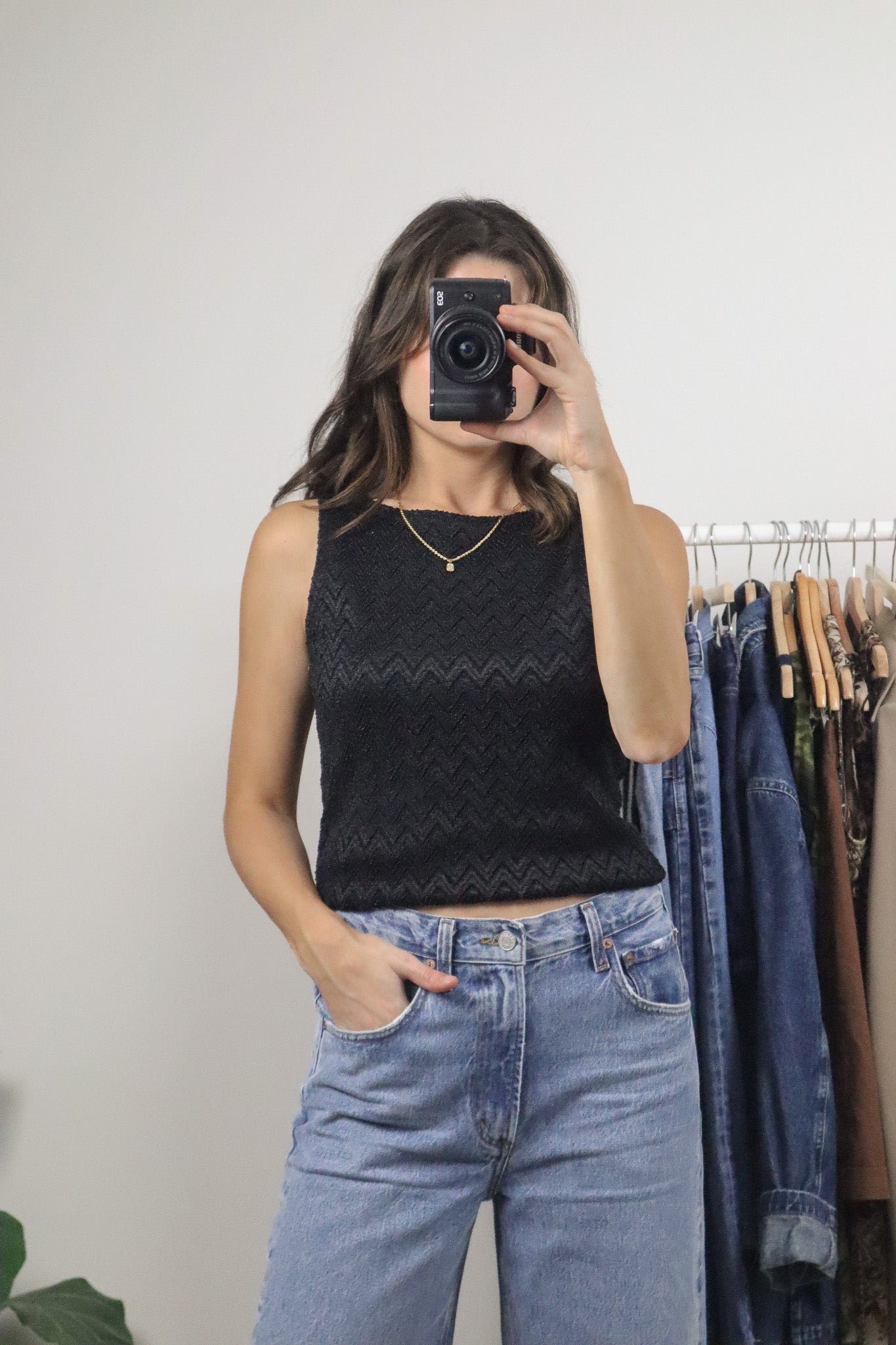 Vintage x High Neck Lace Tank (S/M)