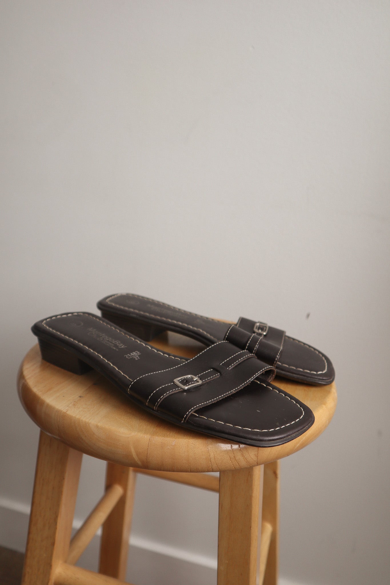 Vintage x Leather Buckle Slides (8)