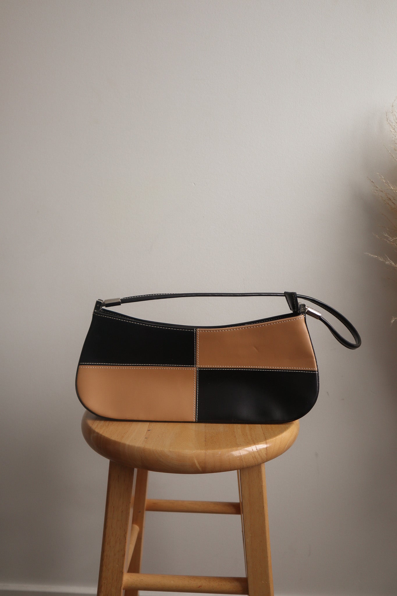 Vintage x Checkered Faux Leather Purse