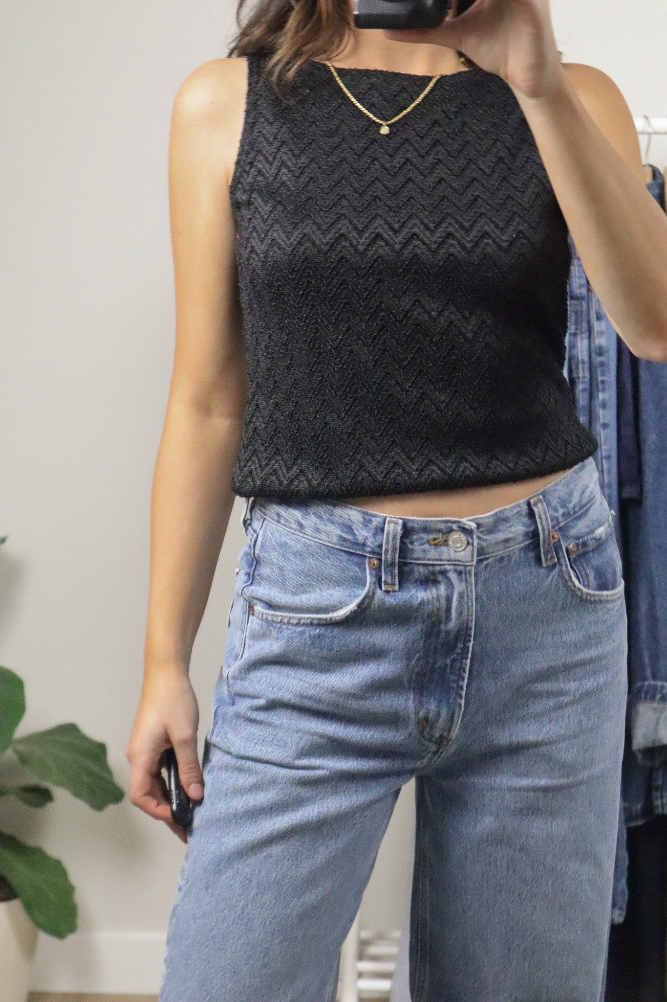 Vintage x High Neck Lace Tank (S/M)
