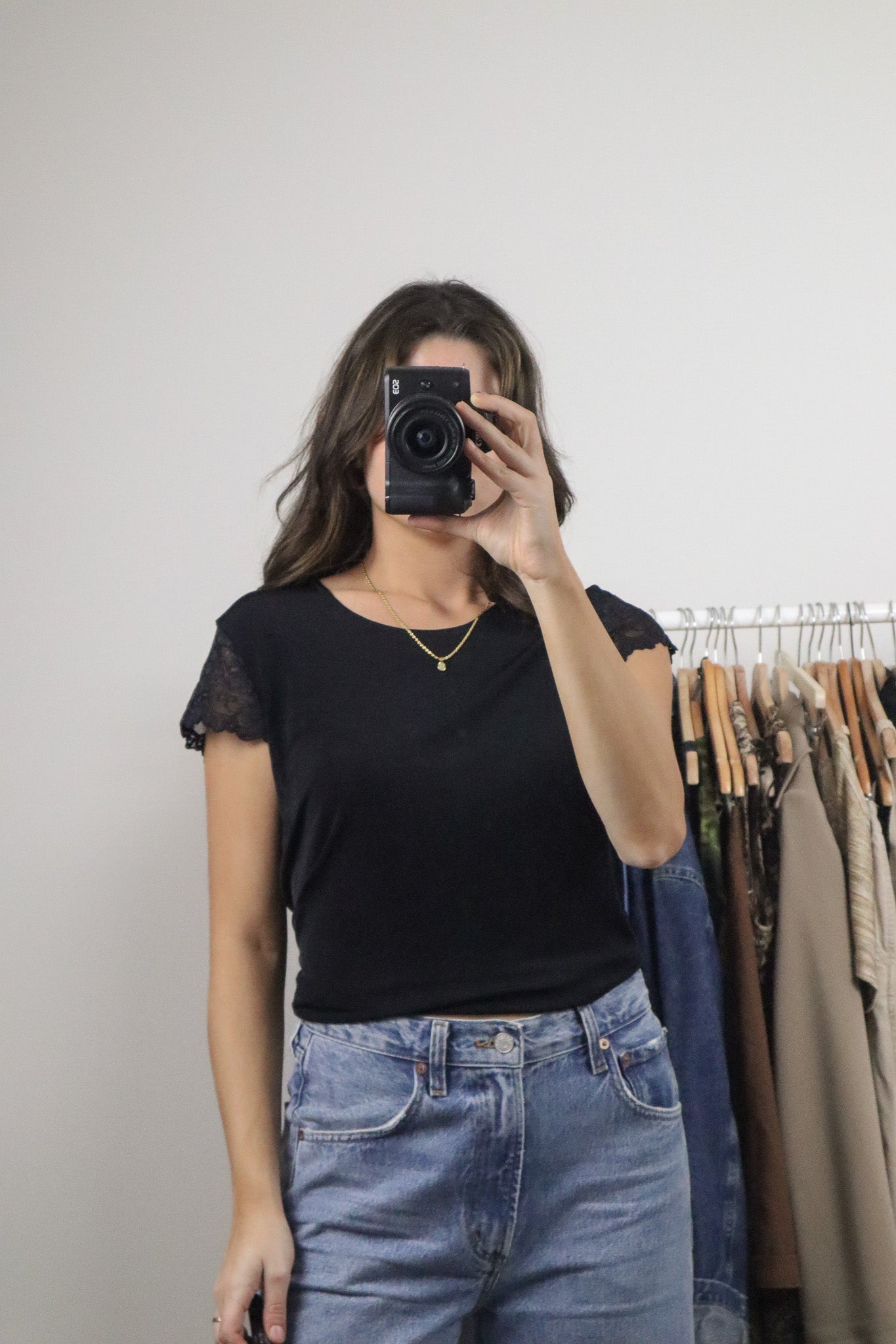 Vintage x Lace Sleeve T-Shirt (L)