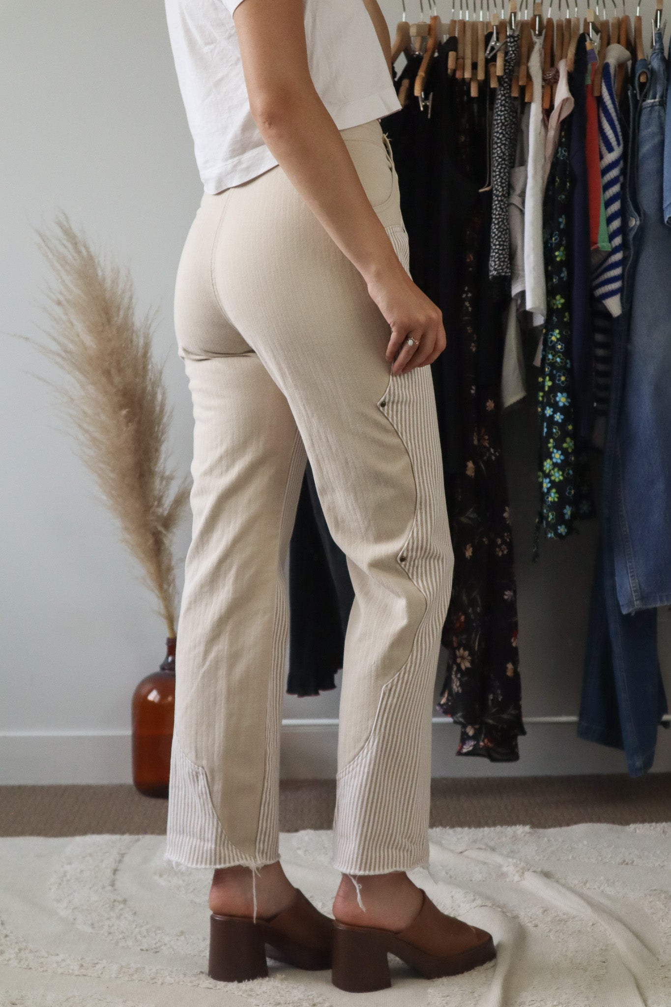 Vintage x Two-Toned/Pinstriped Pants (2/4)