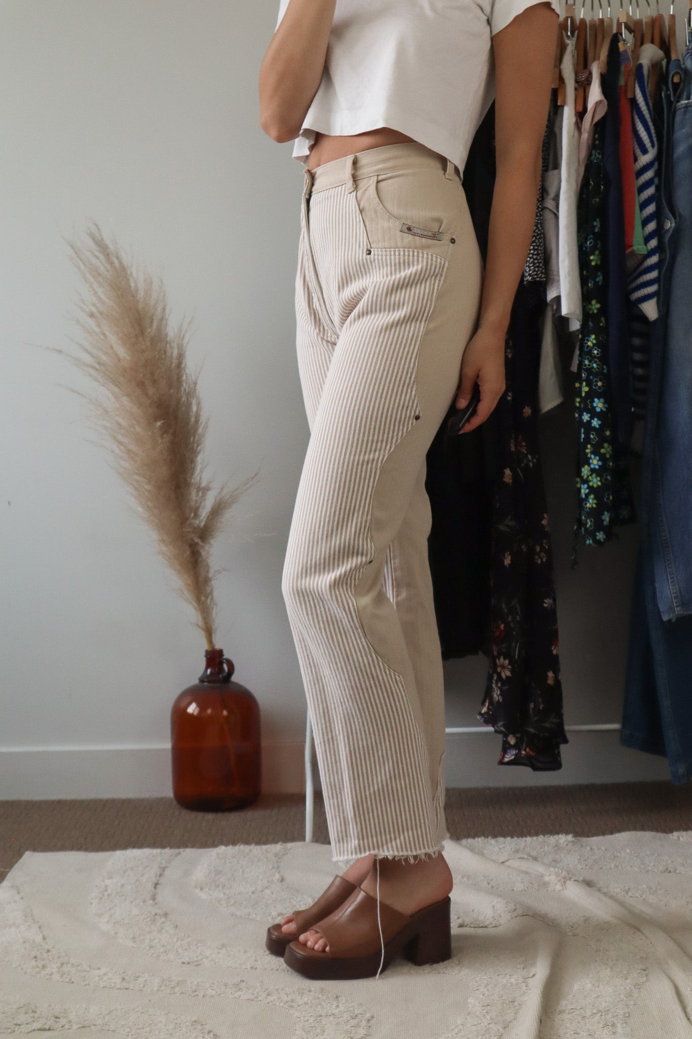Vintage x Two-Toned/Pinstriped Pants (2/4)