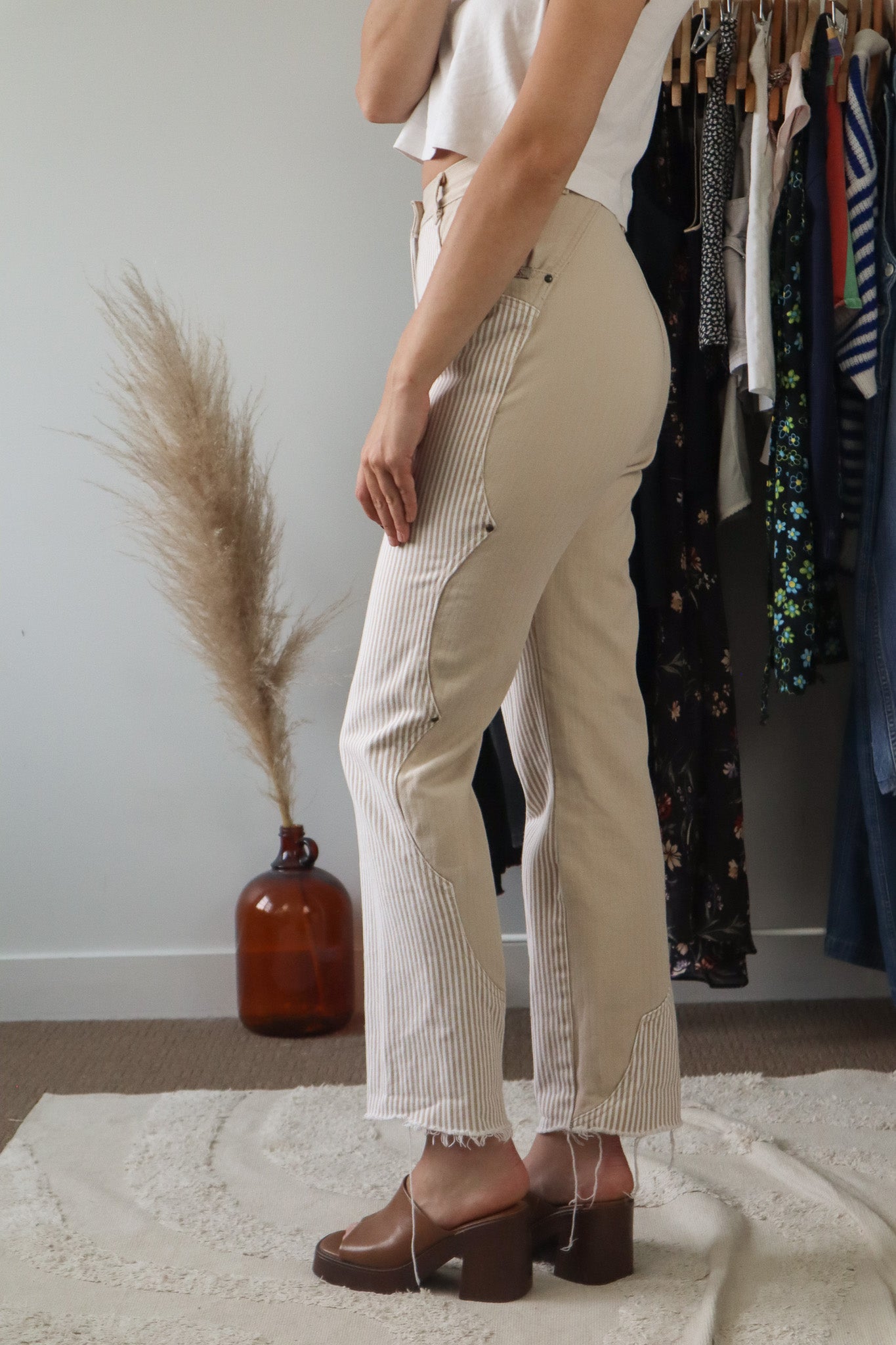 Vintage x Two-Toned/Pinstriped Pants (2/4)
