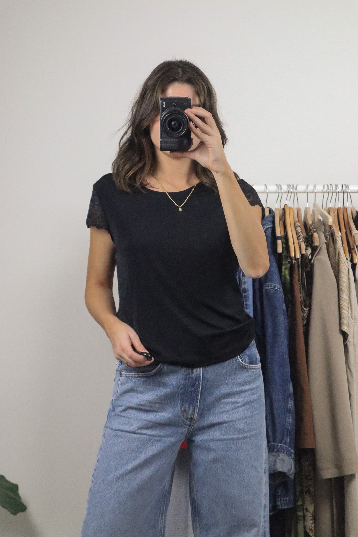 Vintage x Lace Sleeve T-Shirt (L)