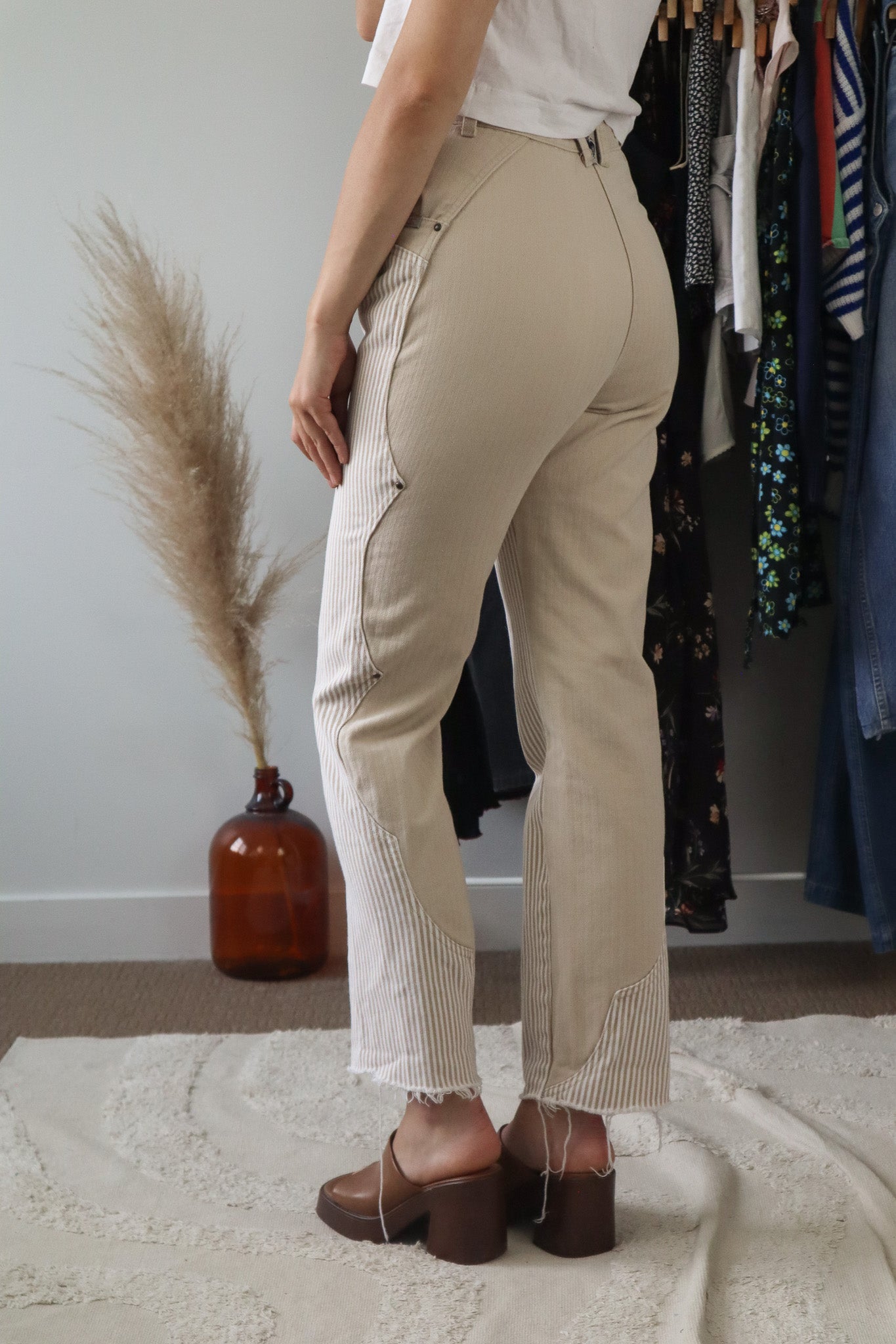 Vintage x Two-Toned/Pinstriped Pants (2/4)