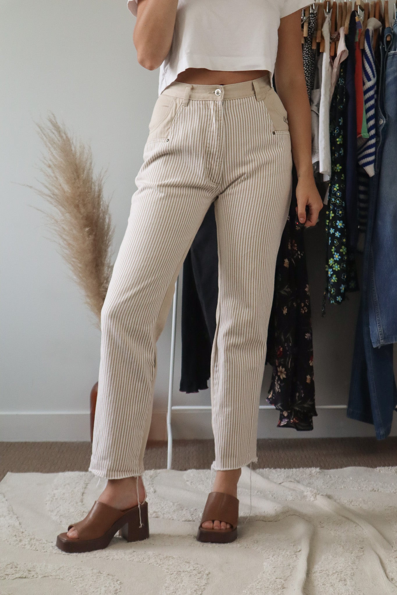 Vintage x Two-Toned/Pinstriped Pants (2/4)