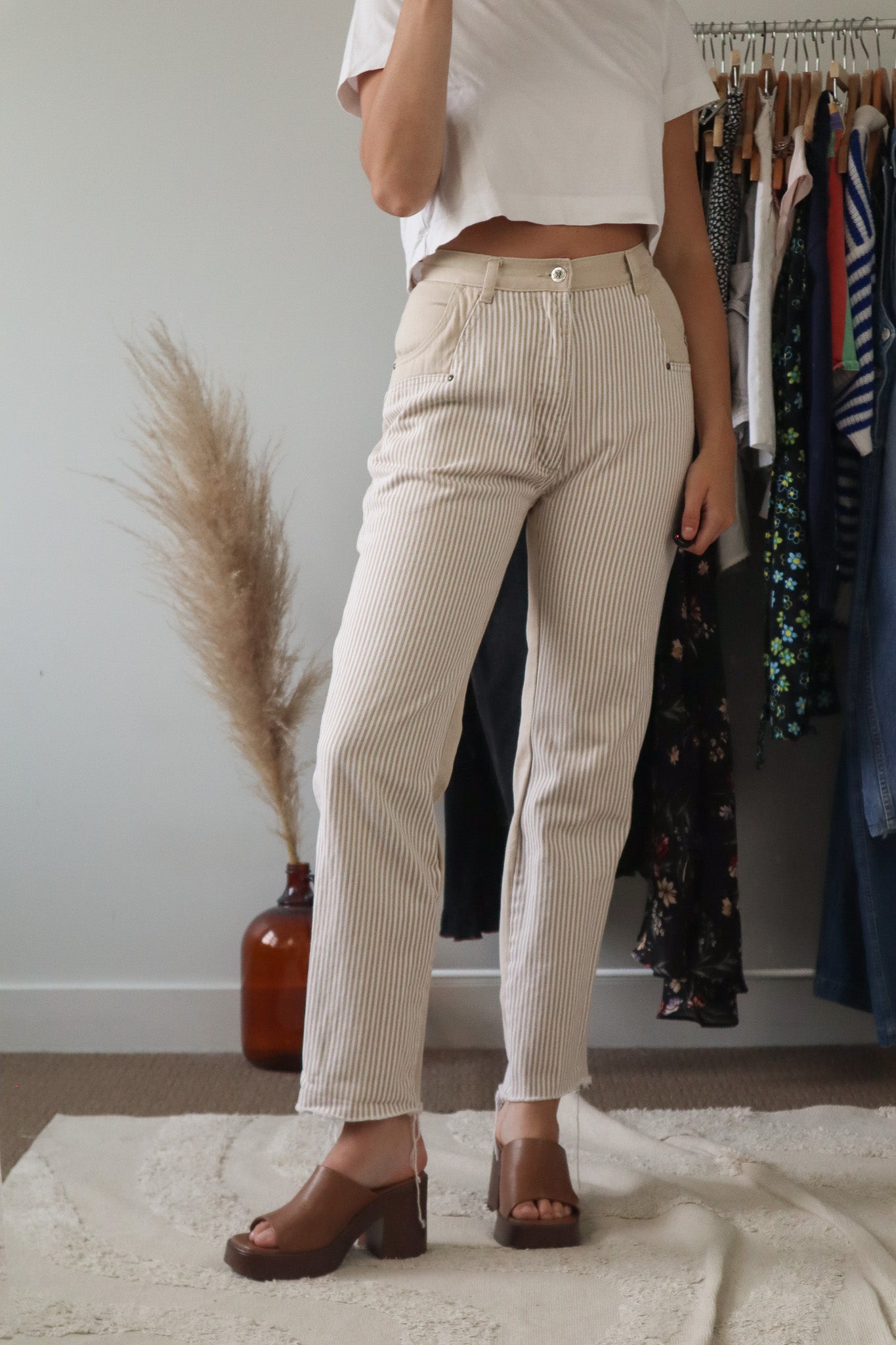 Vintage x Two-Toned/Pinstriped Pants (2/4)