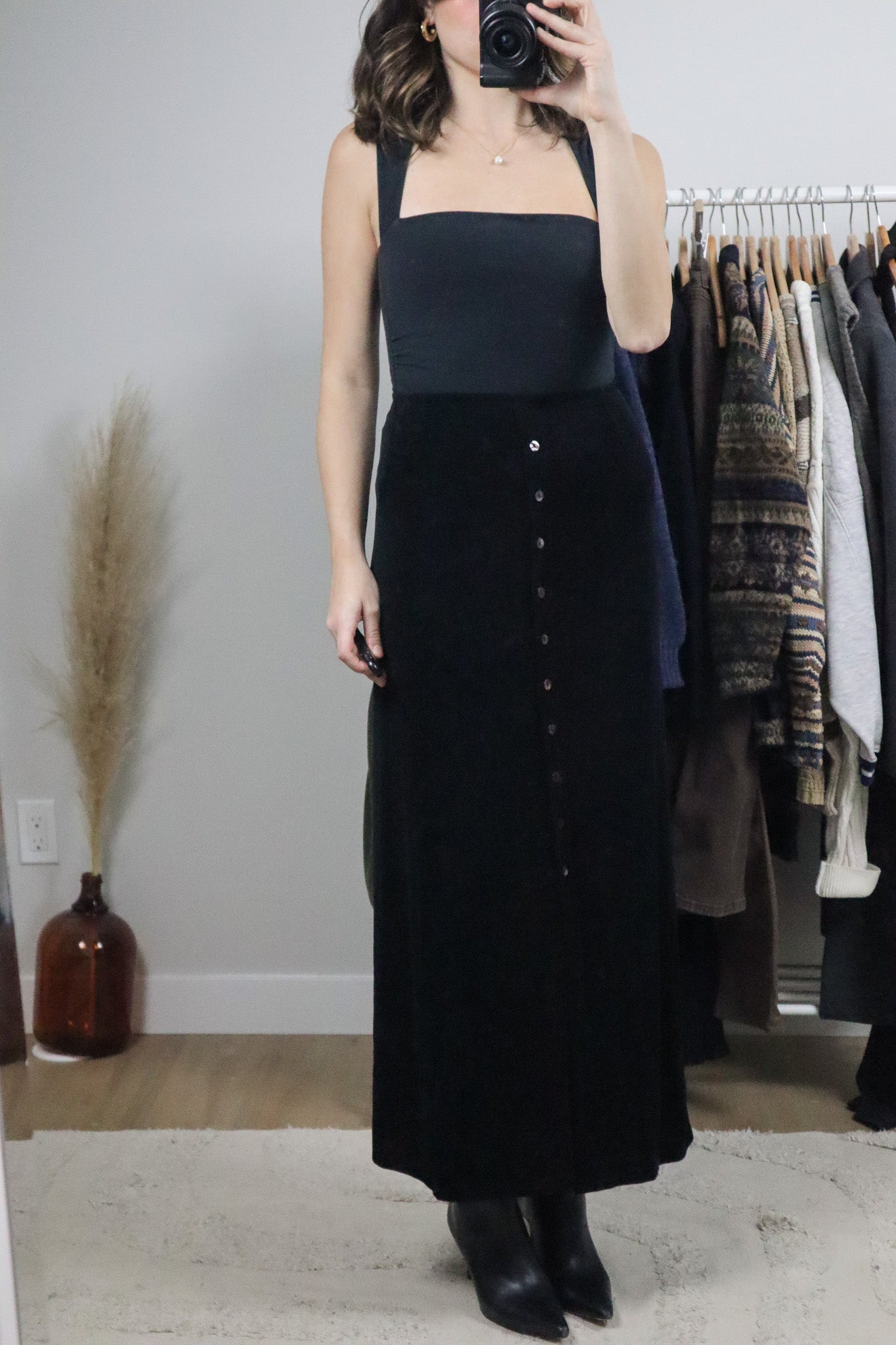 Made in USA x Vintage x Button Maxi Skirt (XL)