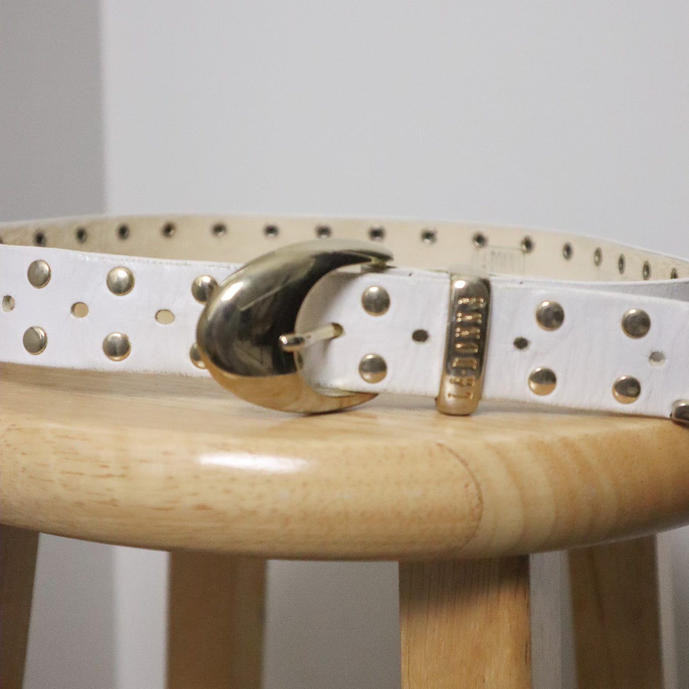 Vintage x Leather Studded Belt (XXS/XS)
