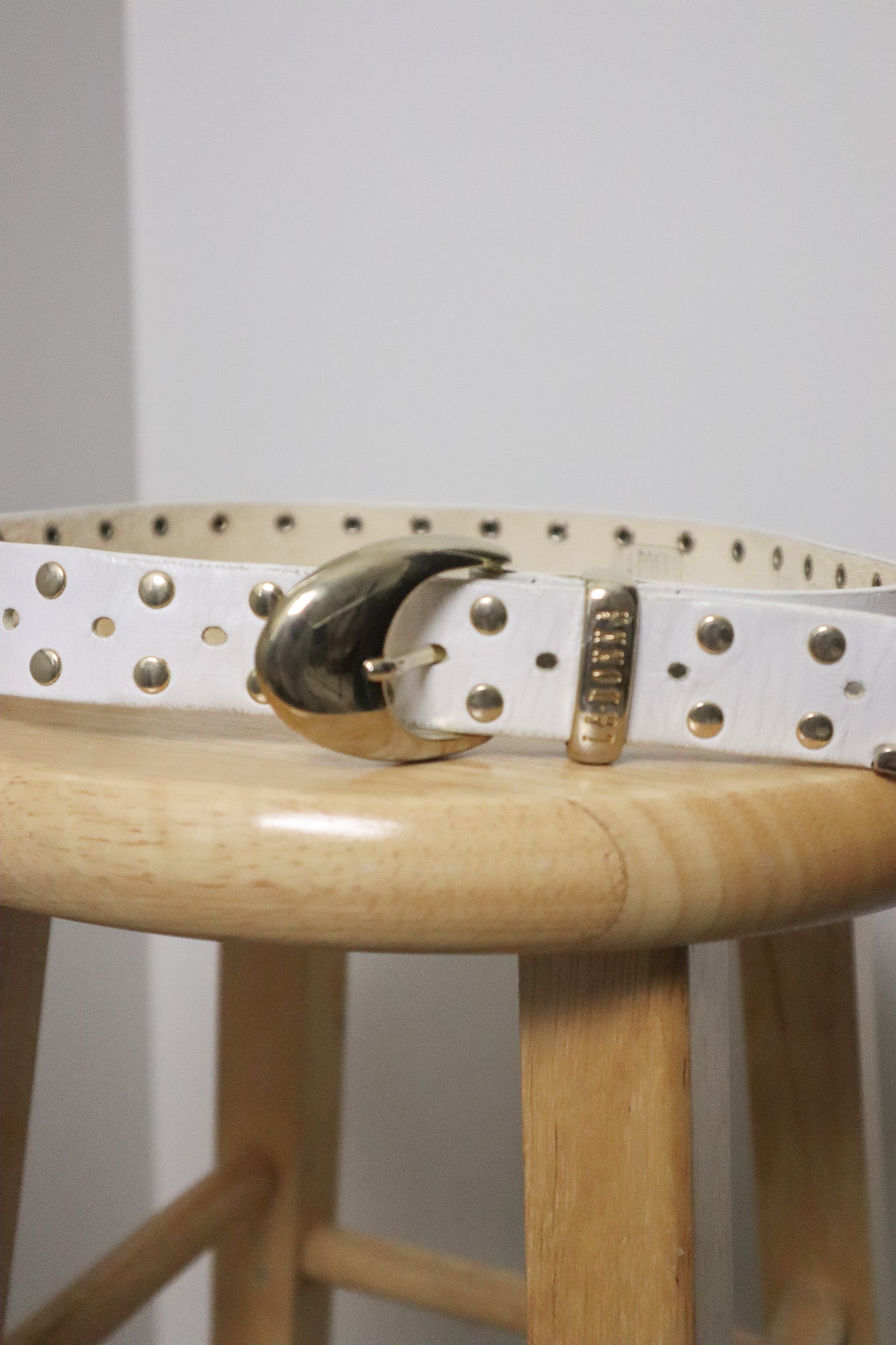 Vintage x Leather Studded Belt (XXS/XS)