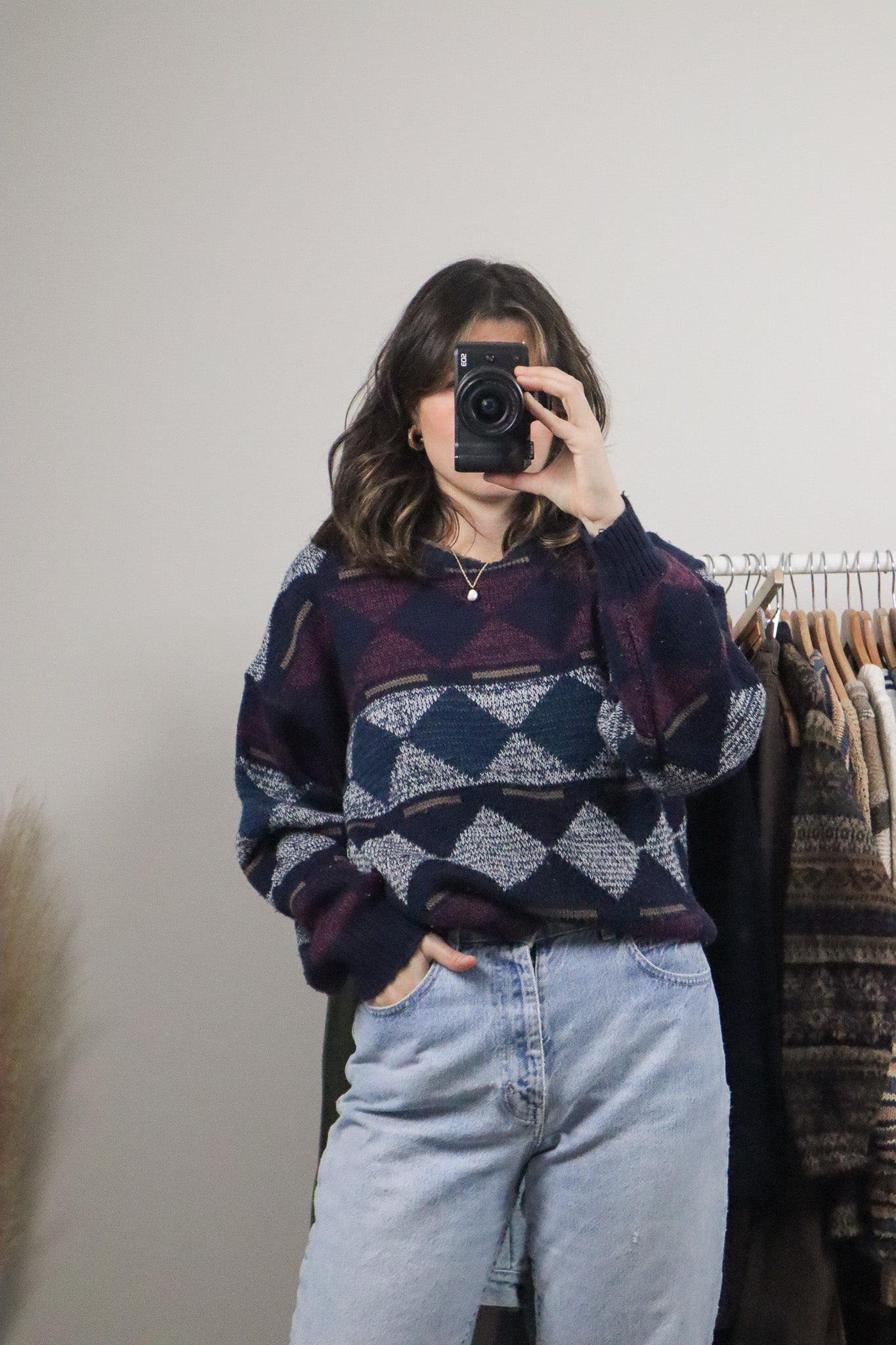 Made in Korea x Vintage x Patterned Sweater (S/M)
