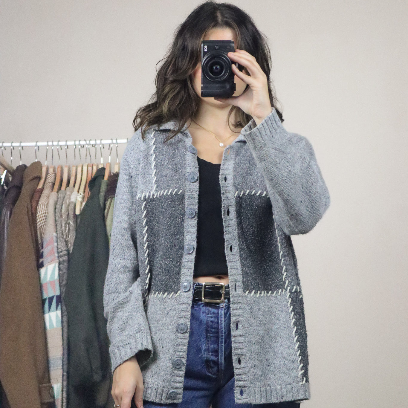 Vintage x Patchwork Cardigan  (M)