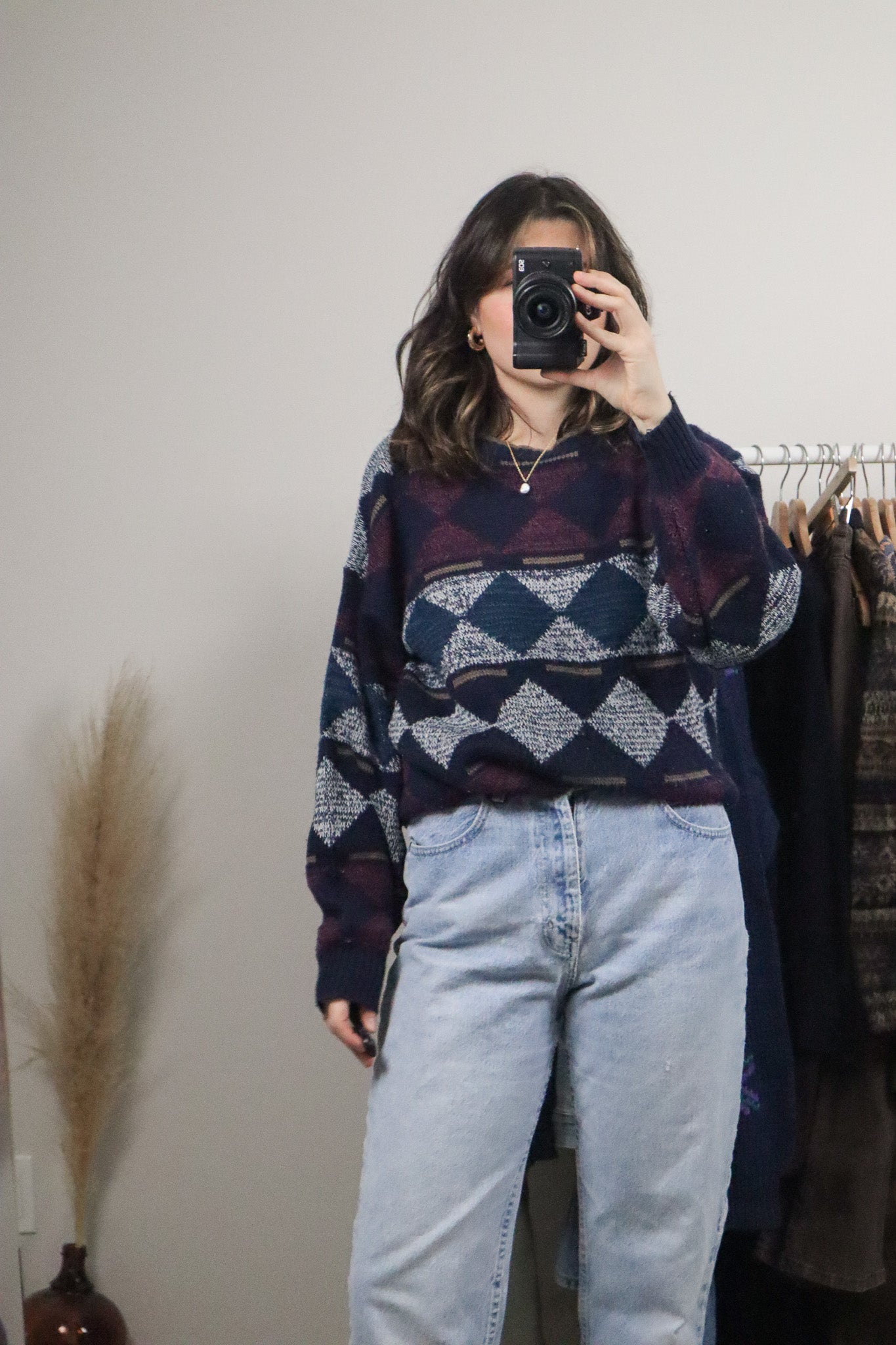 Made in Korea x Vintage x Patterned Sweater (S/M)