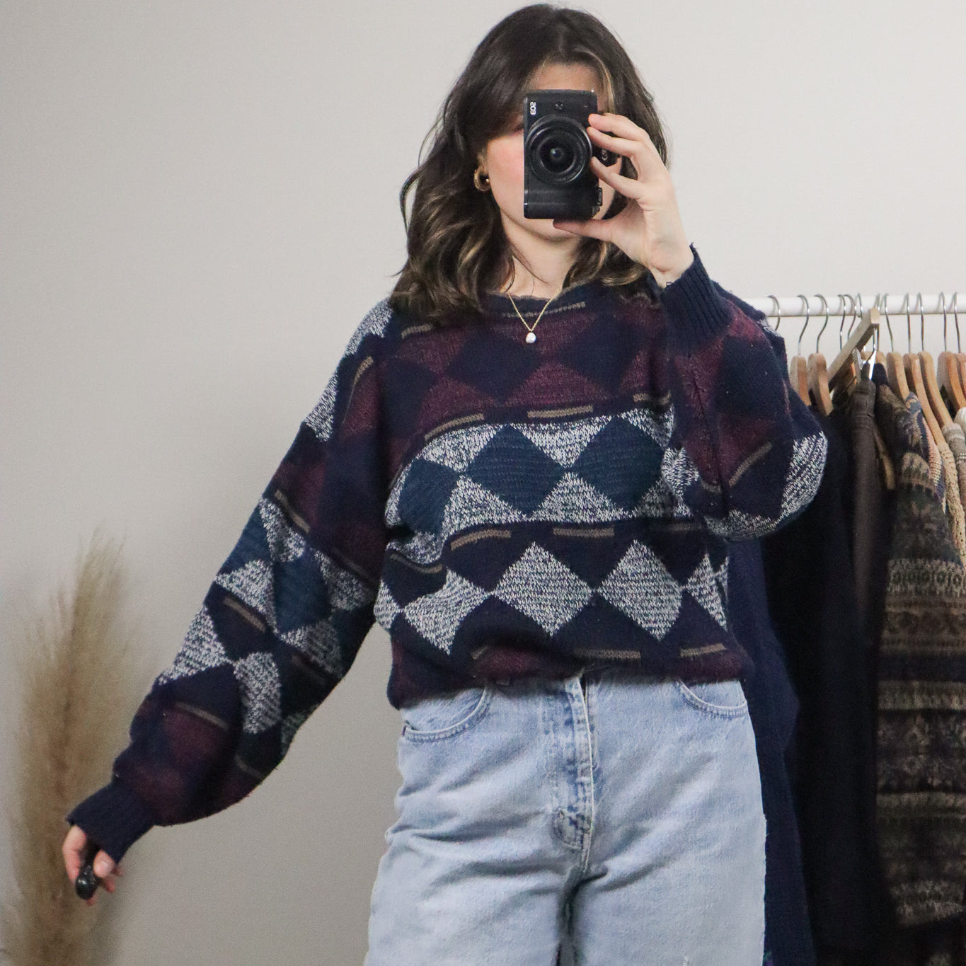 Made in Korea x Vintage x Patterned Sweater (S/M)