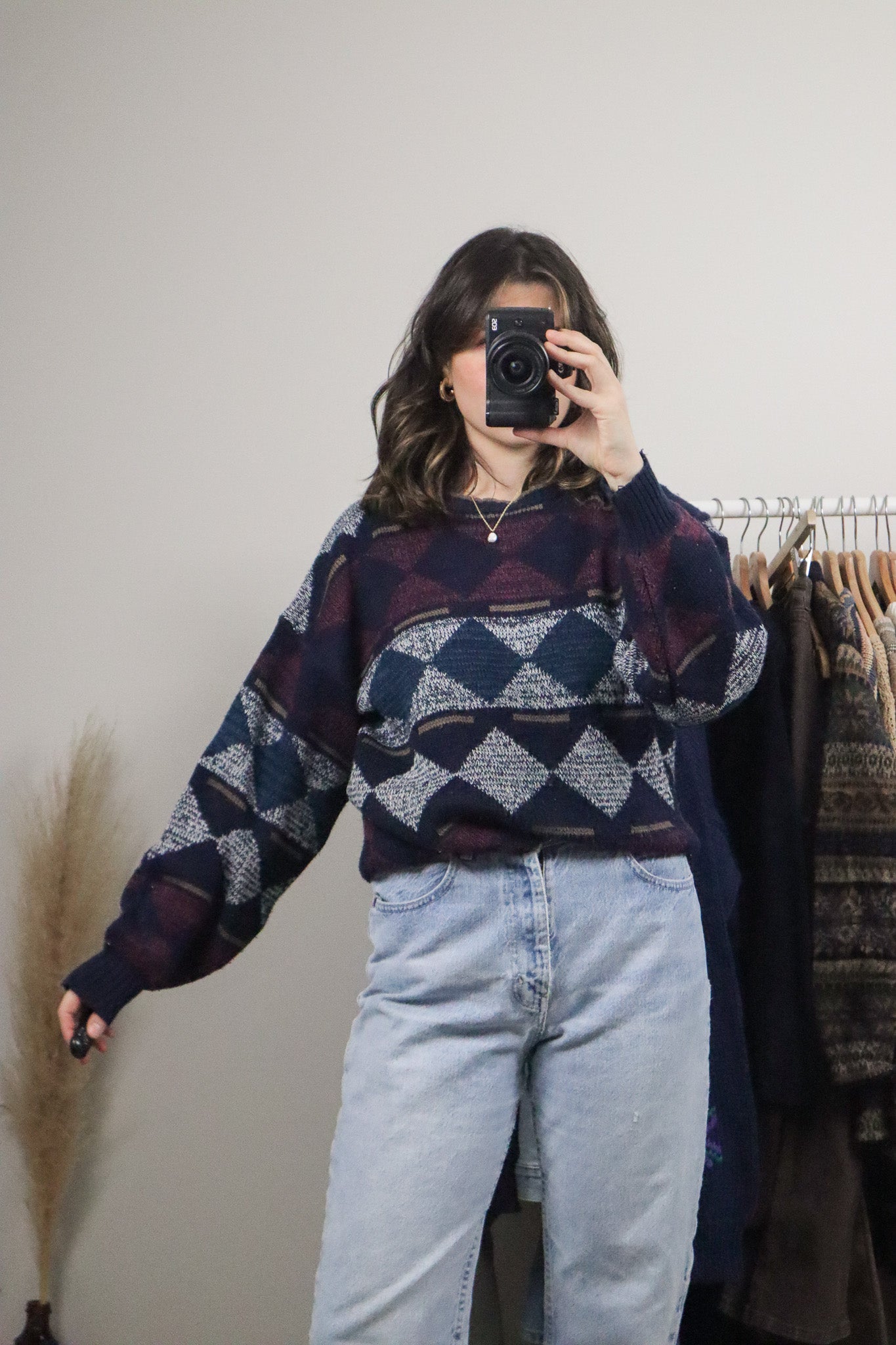 Made in Korea x Vintage x Patterned Sweater (S/M)