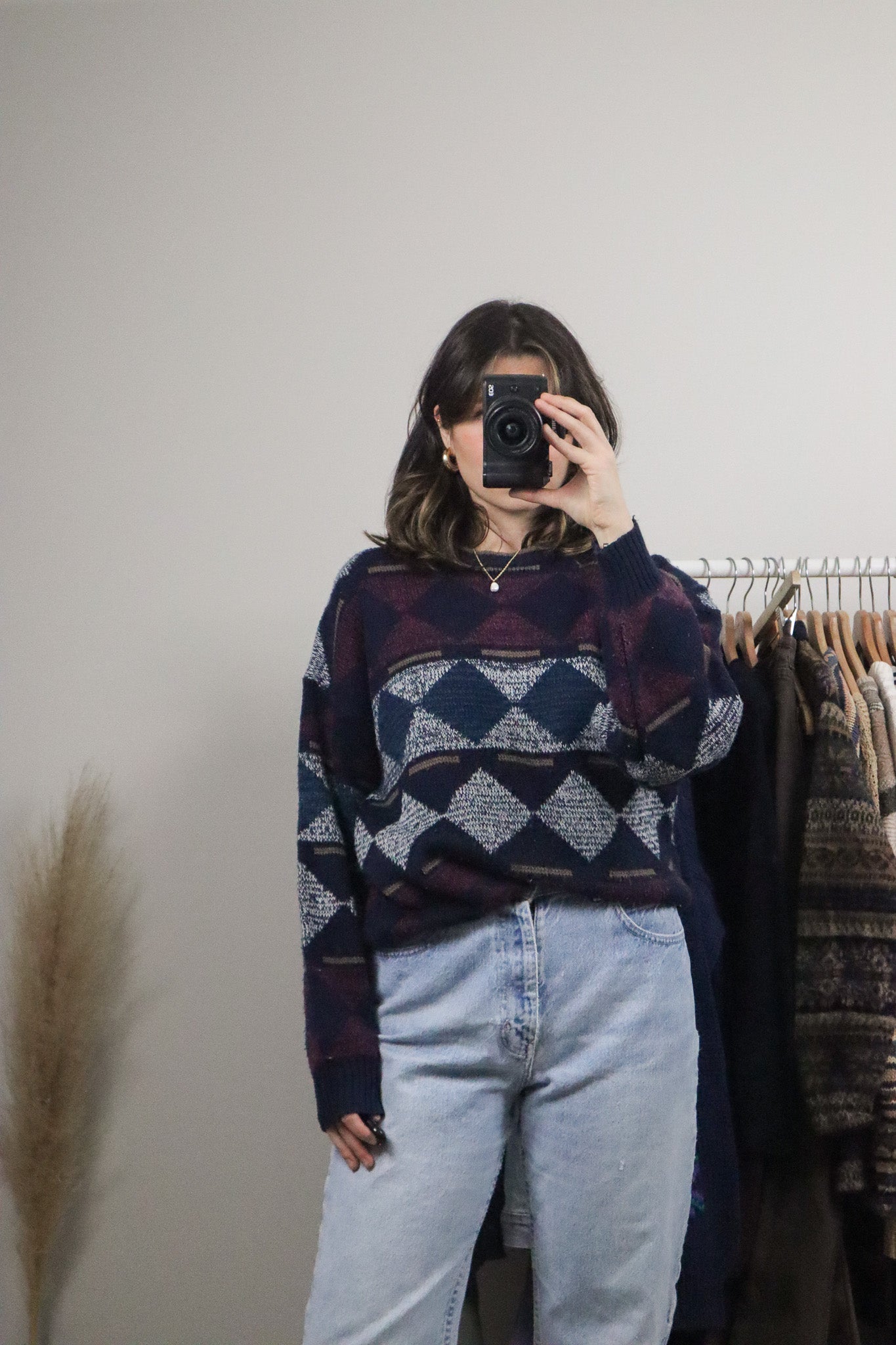 Made in Korea x Vintage x Patterned Sweater (S/M)