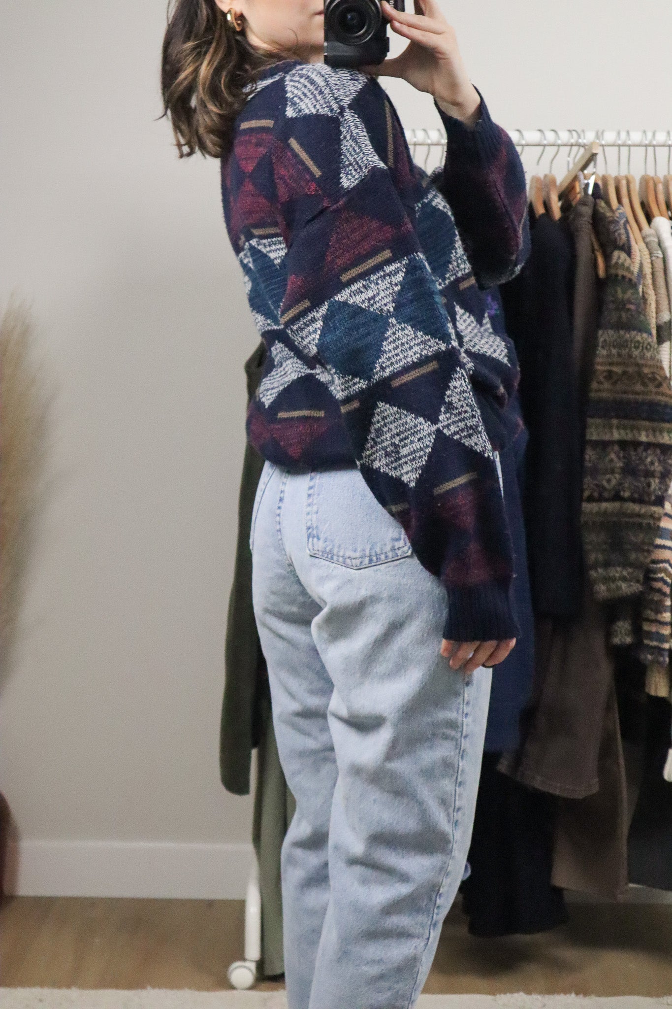 Made in Korea x Vintage x Patterned Sweater (S/M)