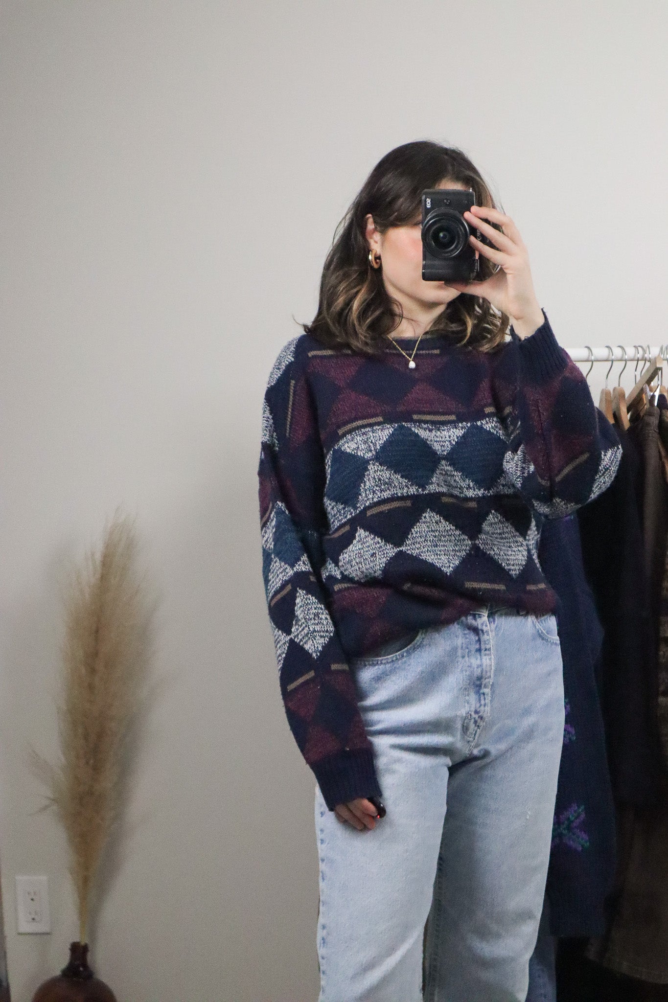 Made in Korea x Vintage x Patterned Sweater (S/M)
