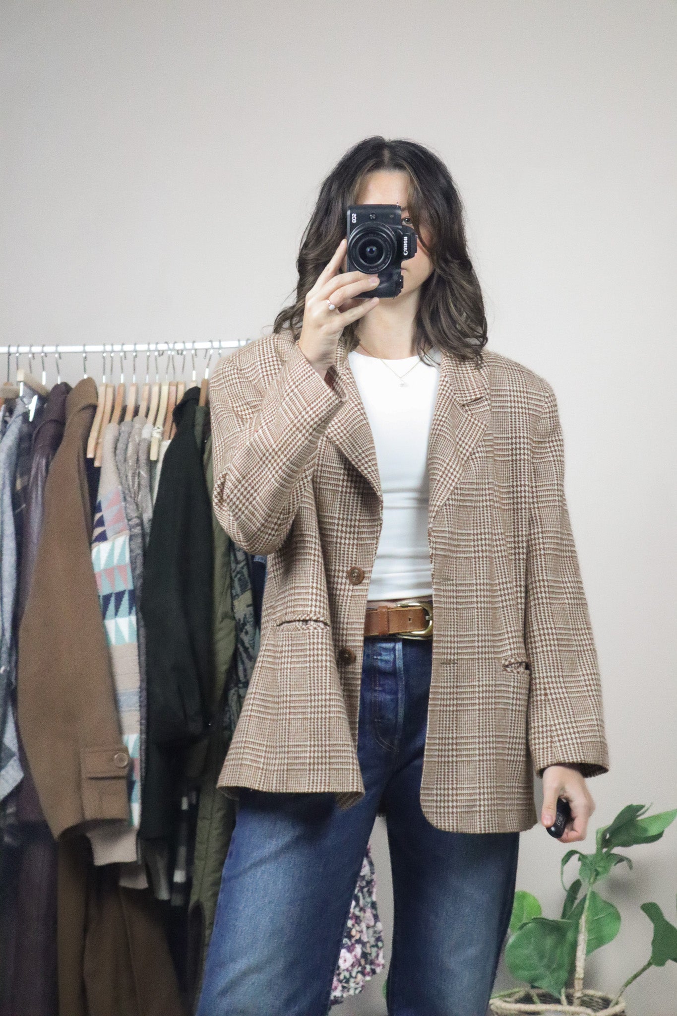 Made in Canada x Vintage x Houndstooth Wool Blend Blazer (M)