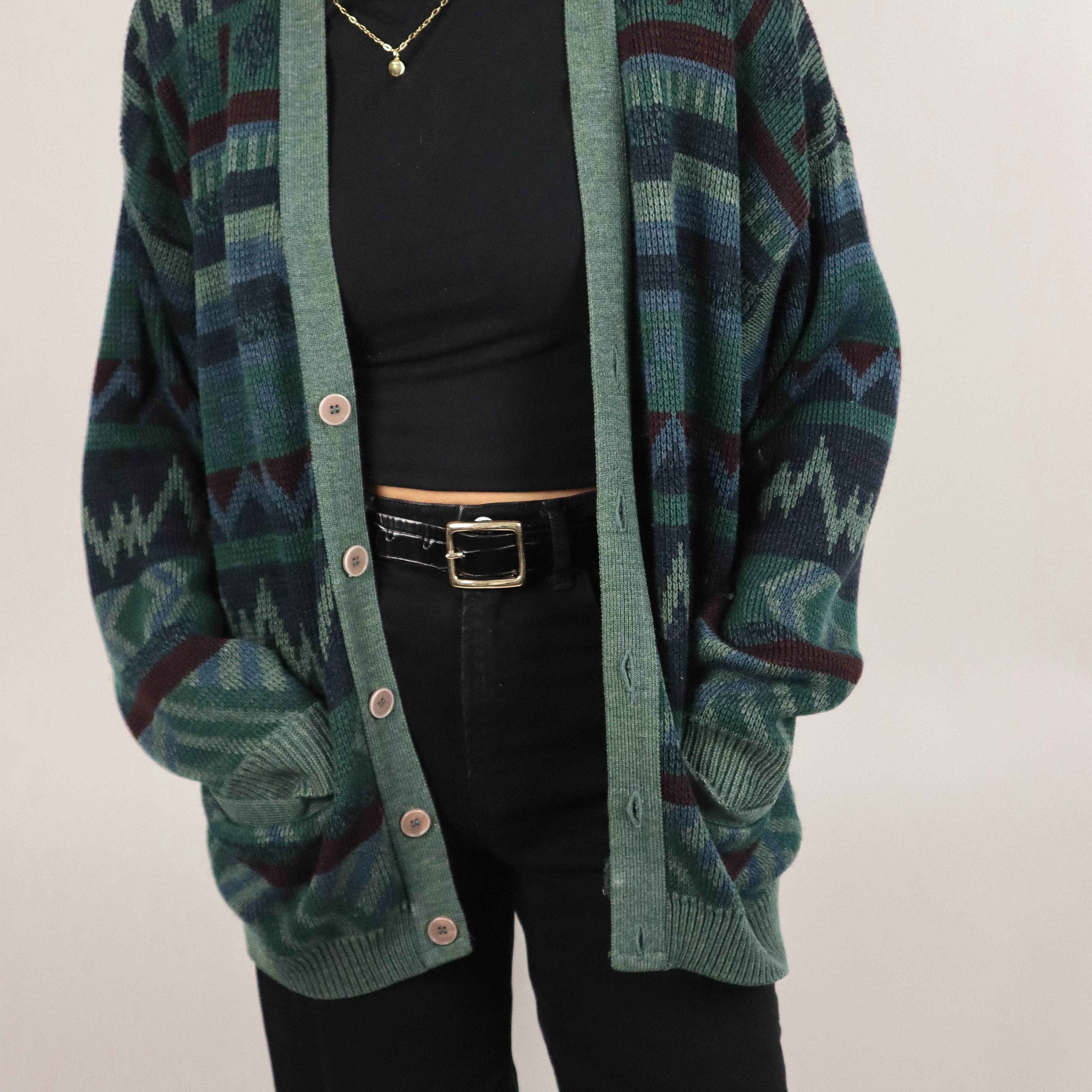 Made in Canada x Vintage x Pattered Cardigan (M/L)