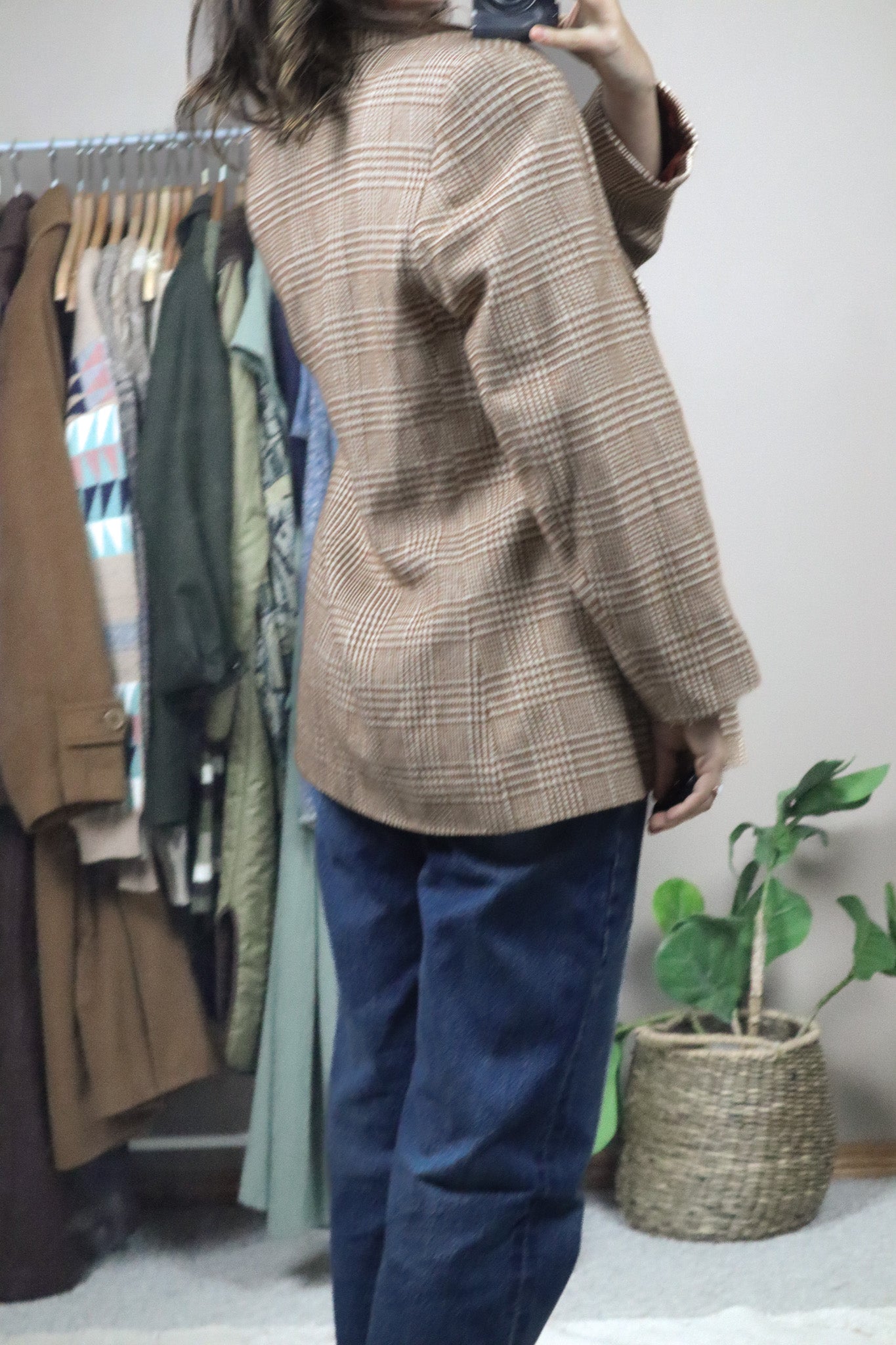 Made in Canada x Vintage x Houndstooth Wool Blend Blazer (M)