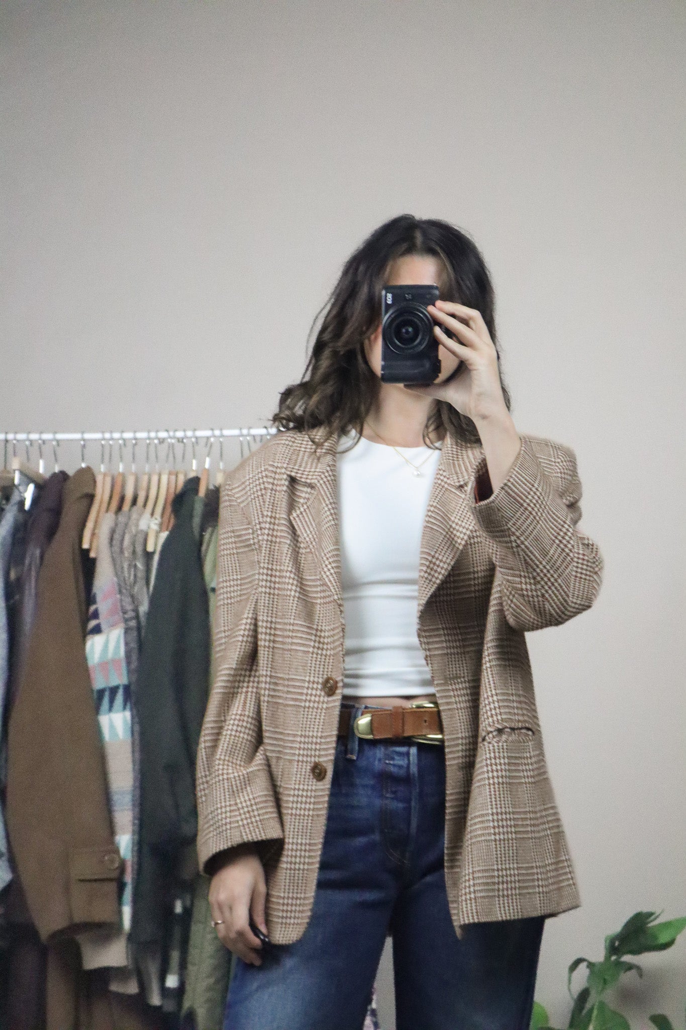 Made in Canada x Vintage x Houndstooth Wool Blend Blazer (M)