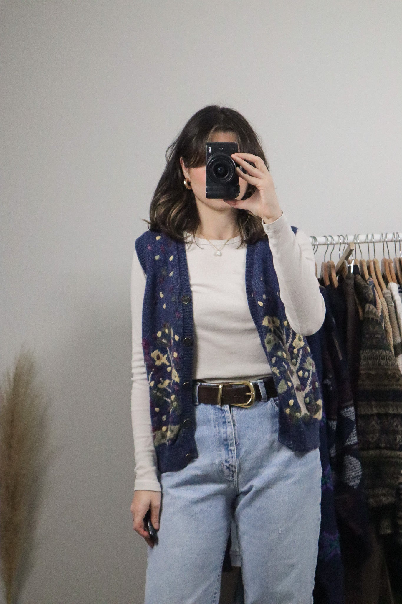 Vintage x Wool Blend Textured/Graphic Vest (M)