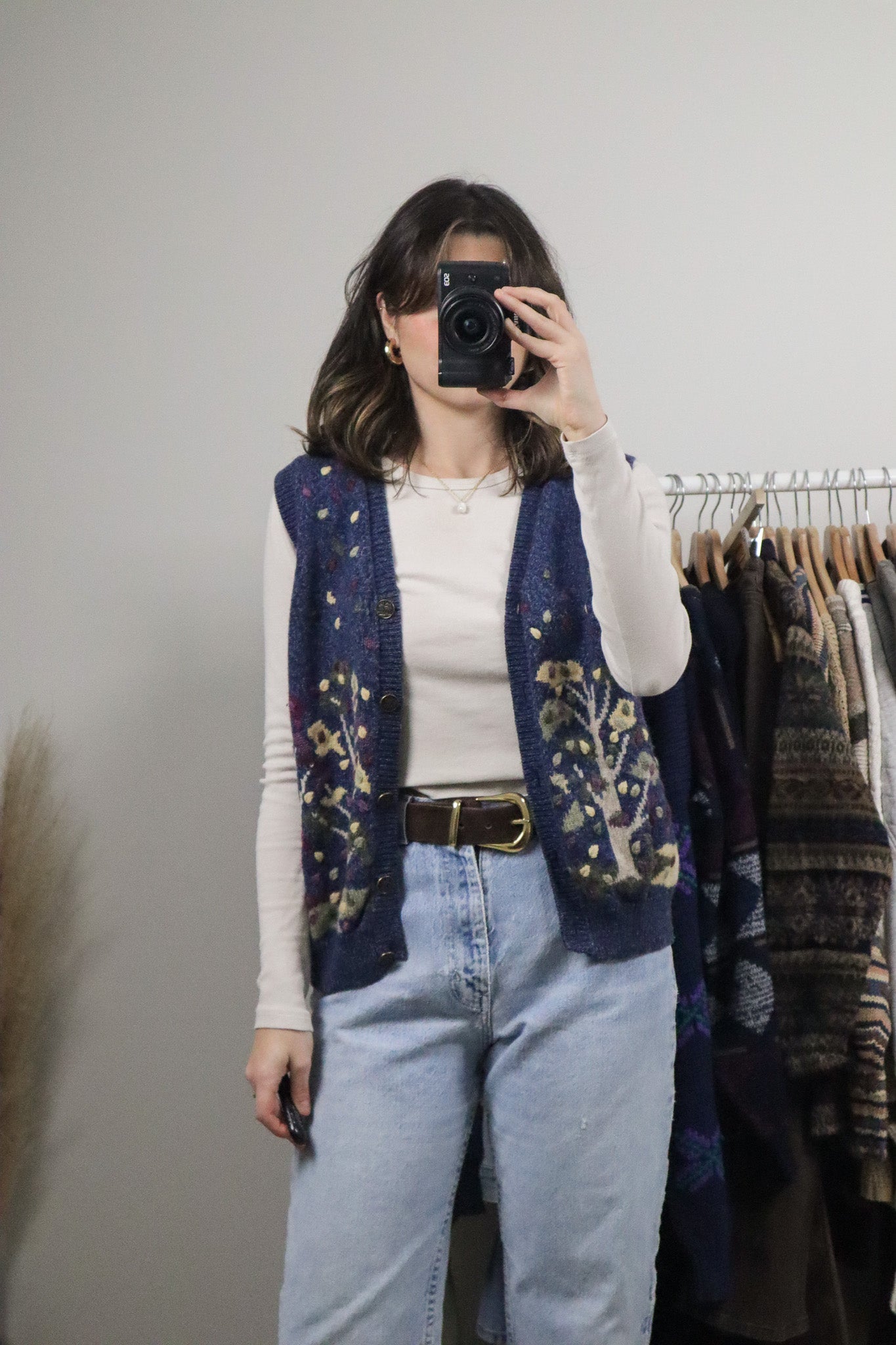 Vintage x Wool Blend Textured/Graphic Vest (M)