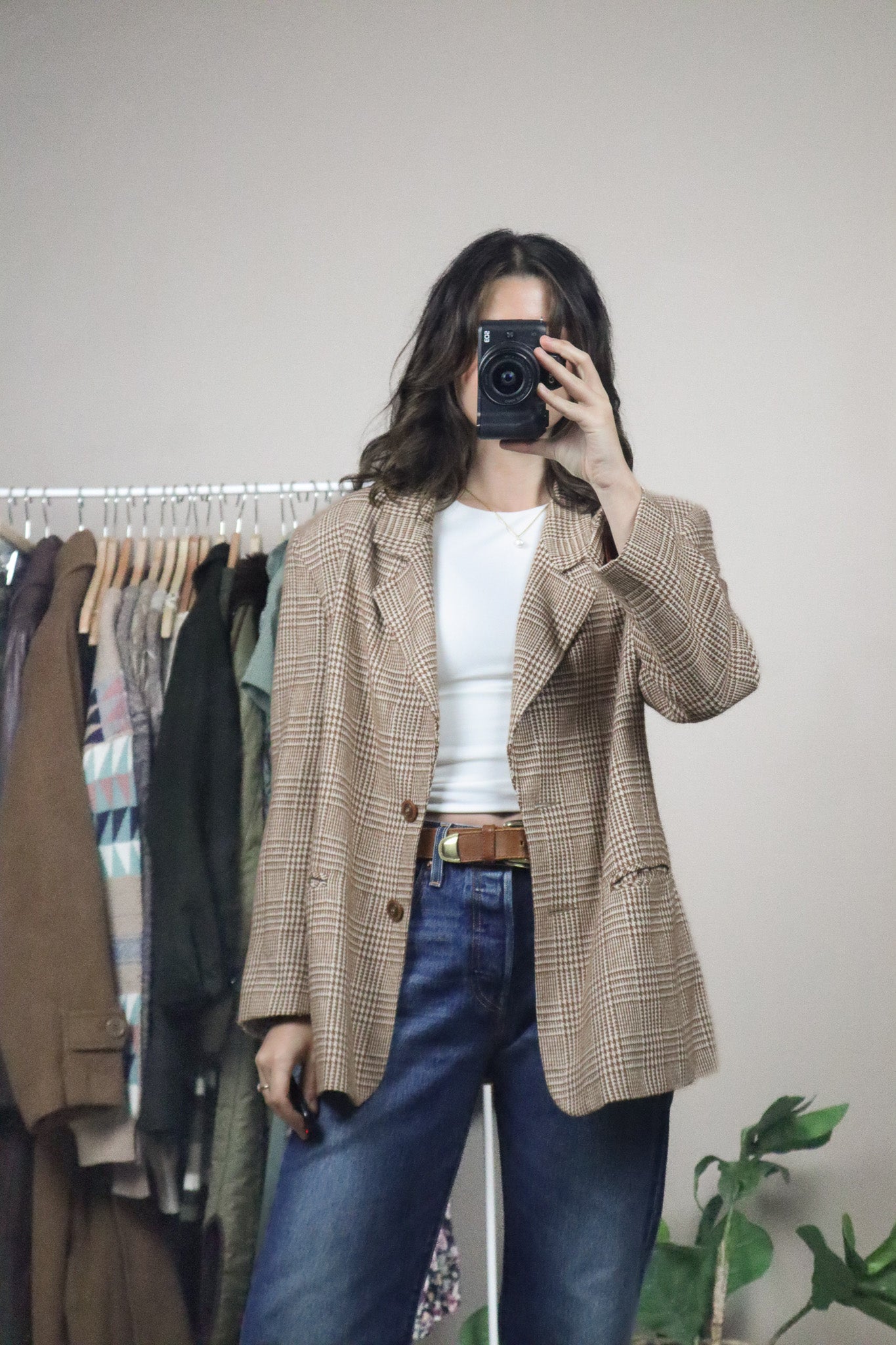 Made in Canada x Vintage x Houndstooth Wool Blend Blazer (M)