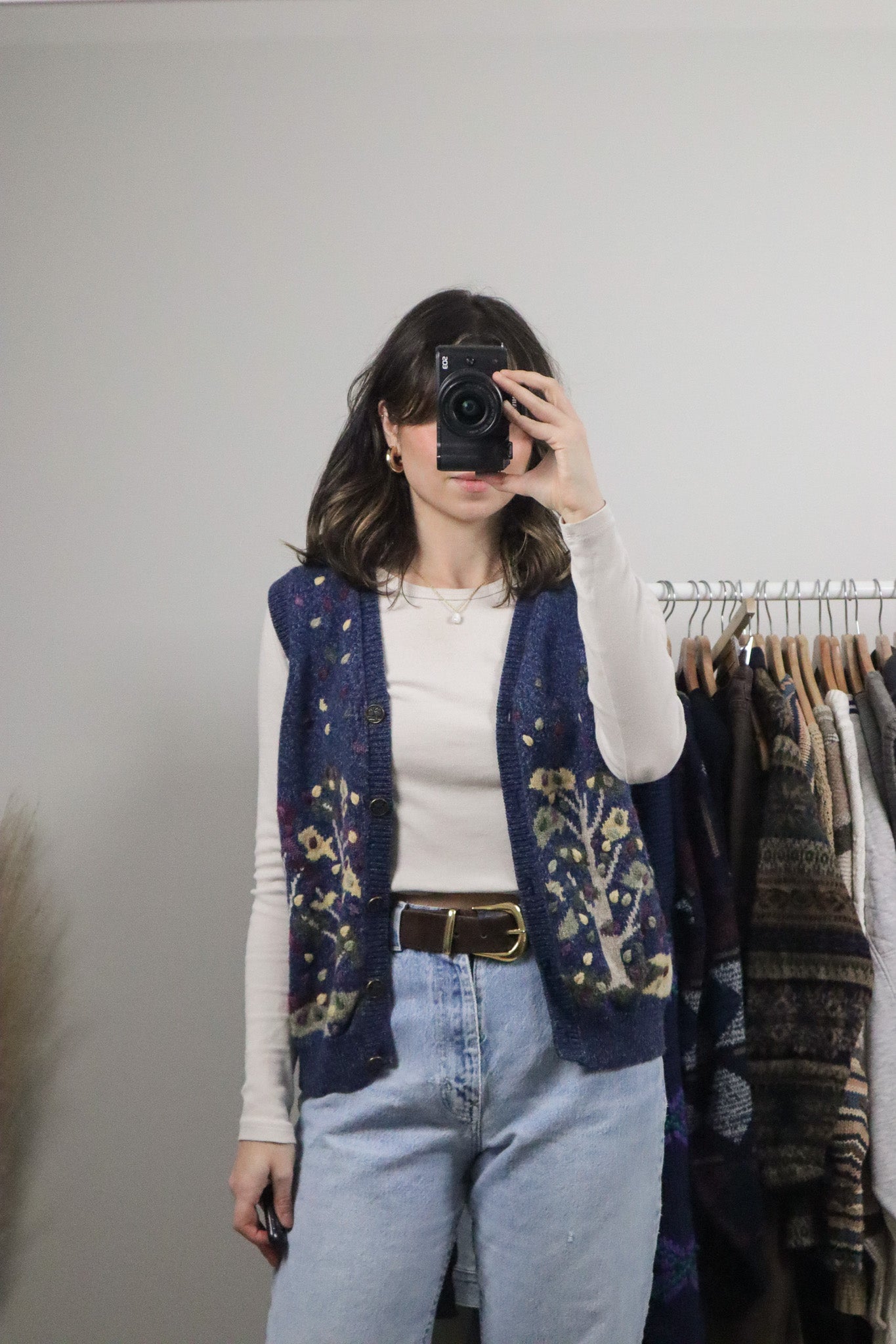Vintage x Wool Blend Textured/Graphic Vest (M)