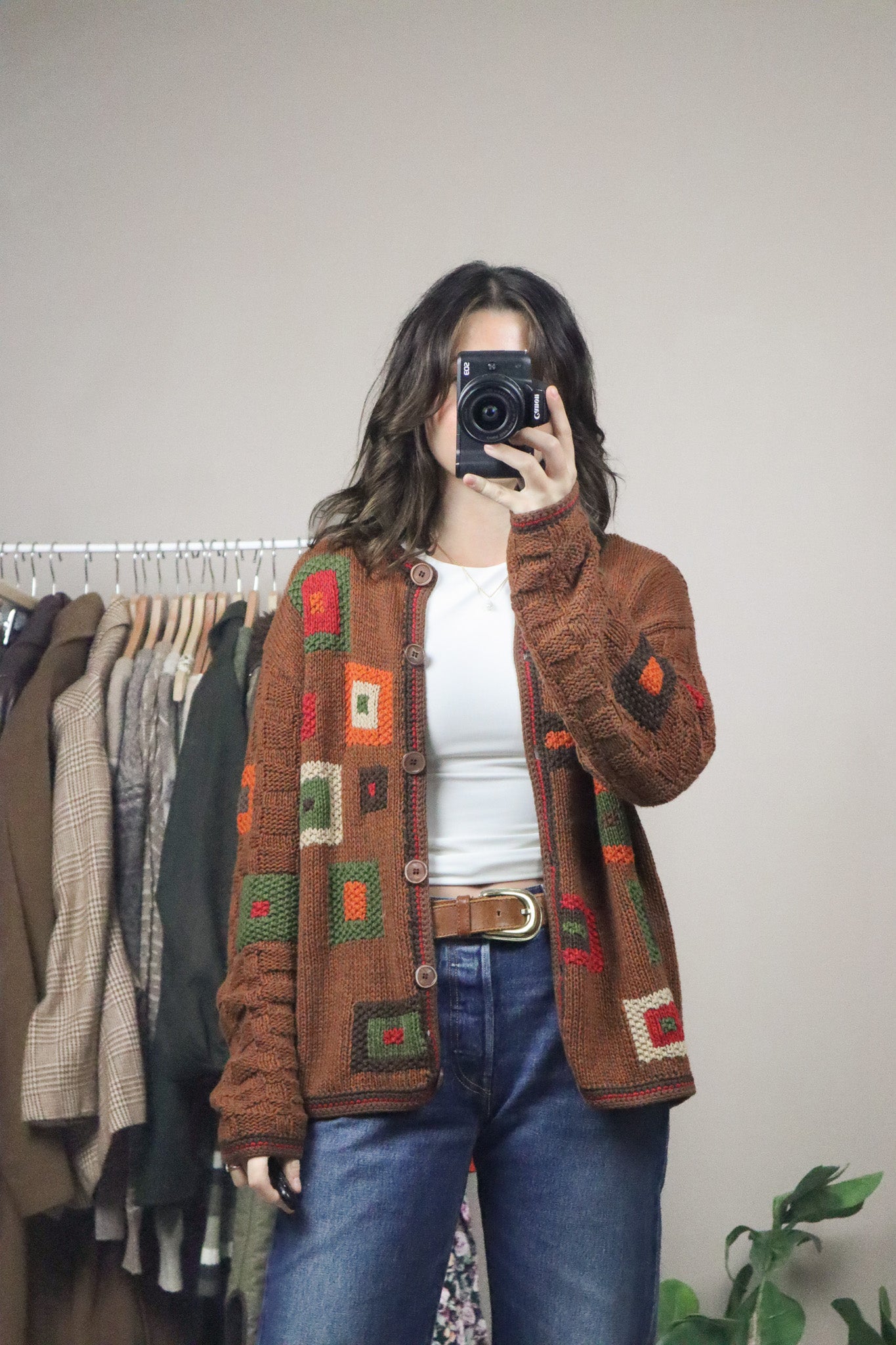 Vintage x Patterned Cardigan (M)