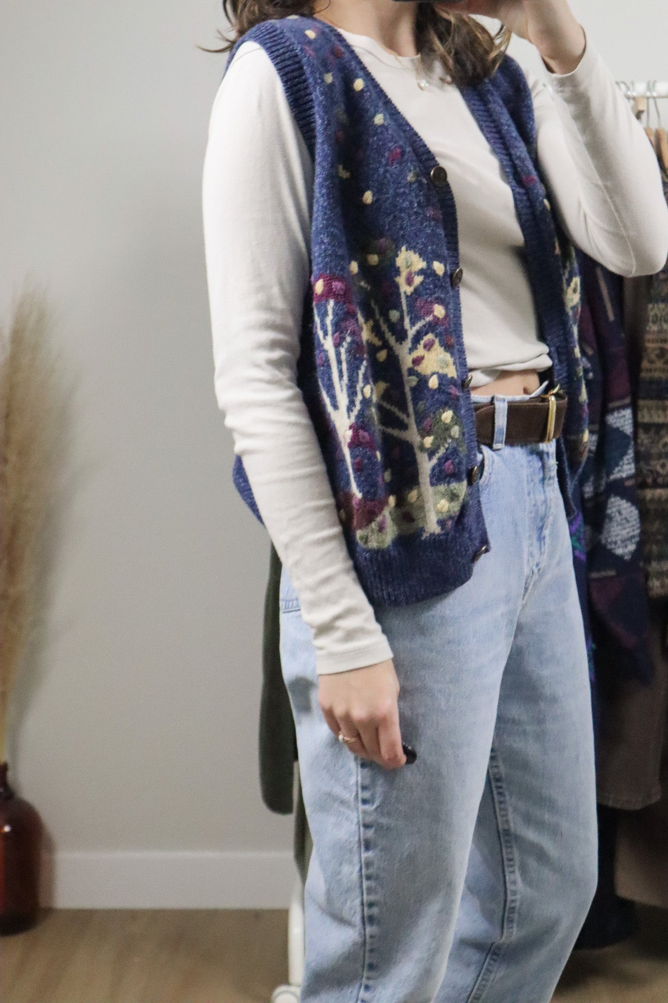 Vintage x Wool Blend Textured/Graphic Vest (M)