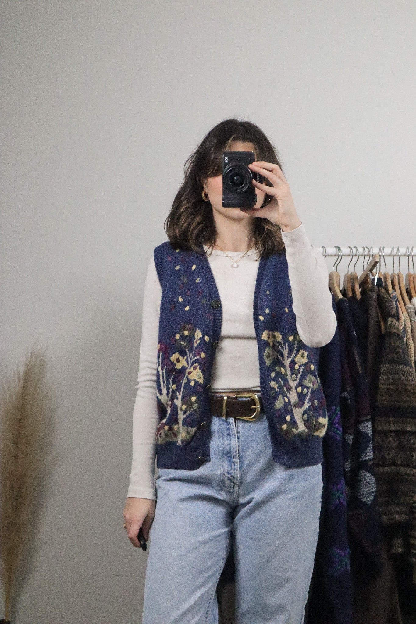 Vintage x Wool Blend Textured/Graphic Vest (M)