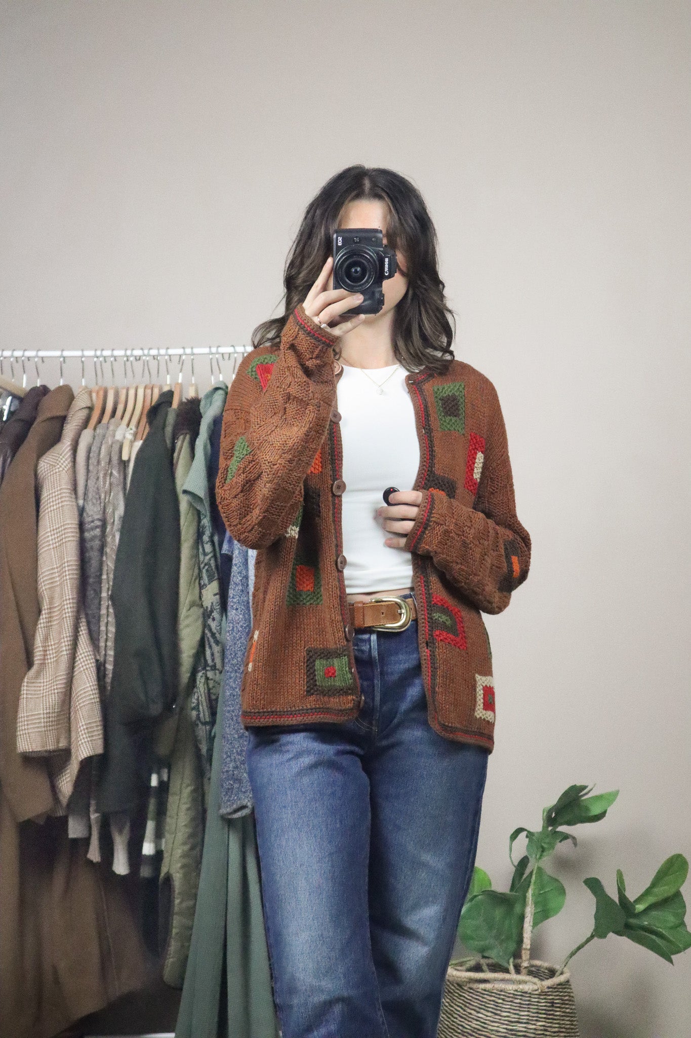 Vintage x Patterned Cardigan (M)