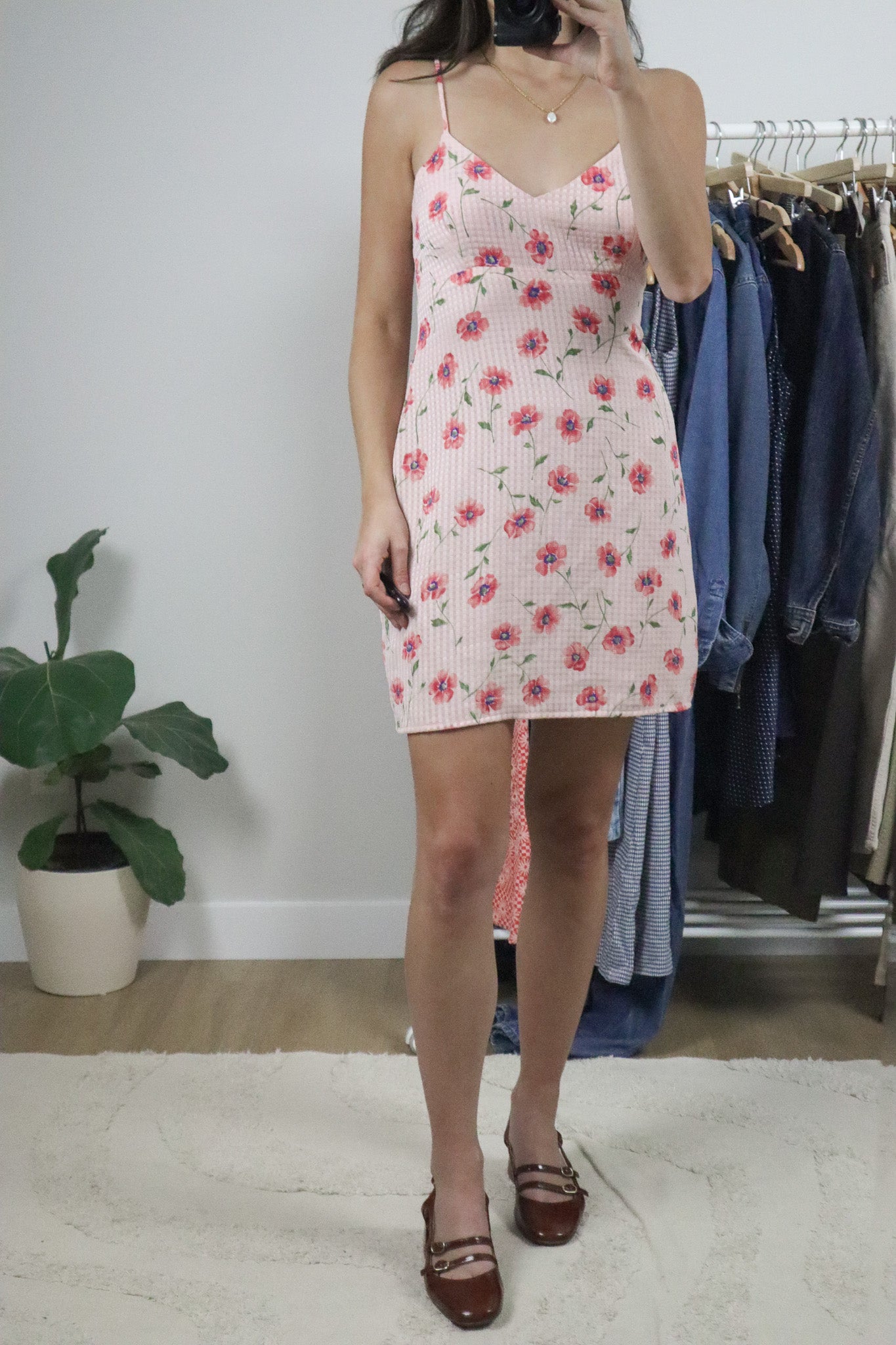 Made in Australia x Vintage x Floral Textured Mini Dress (M)