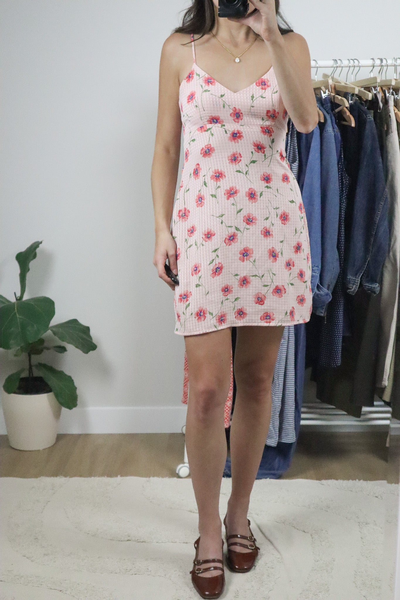 Made in Australia x Vintage x Floral Textured Mini Dress (M)