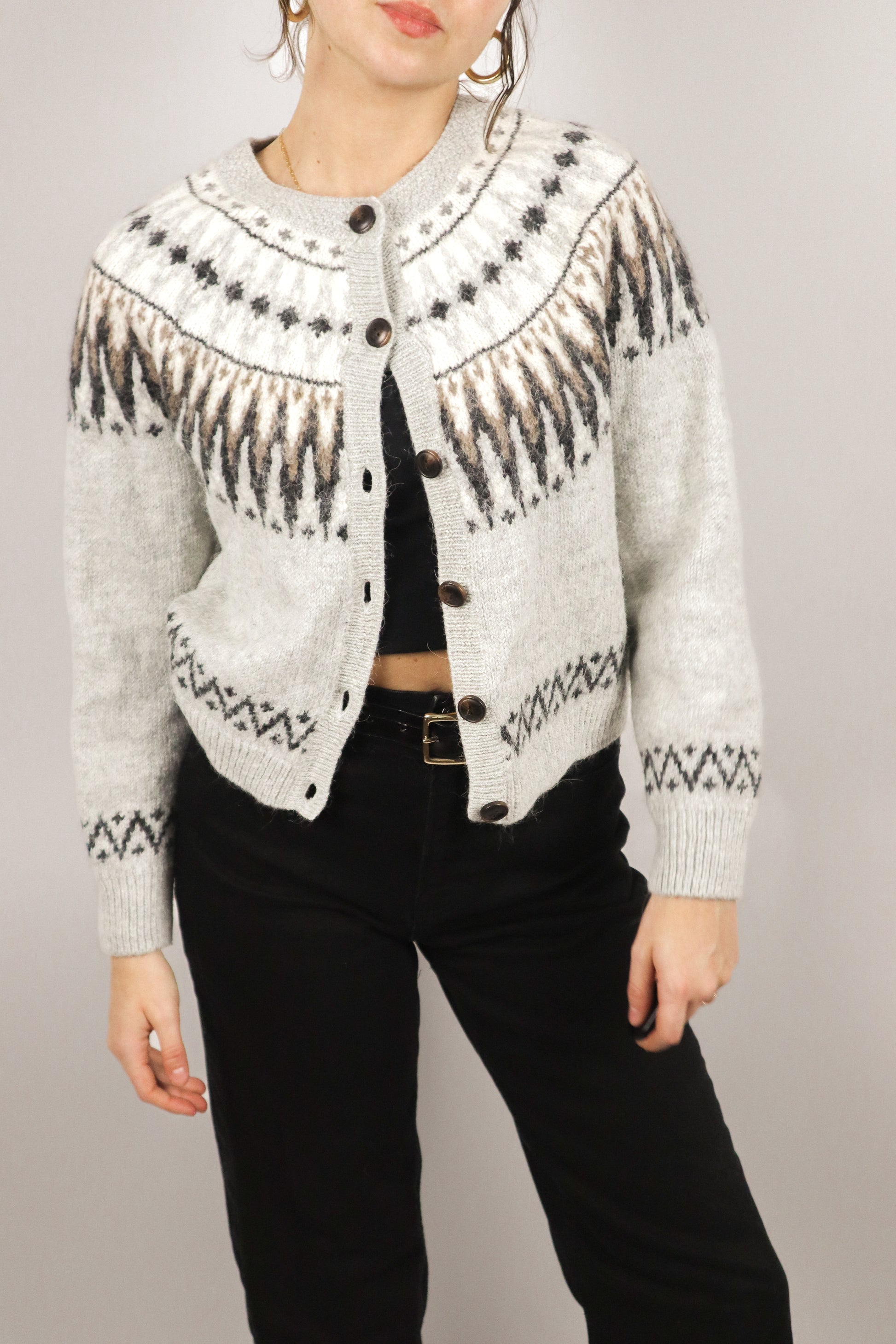 Modern x Wool Fair Isle Cardigan (S)